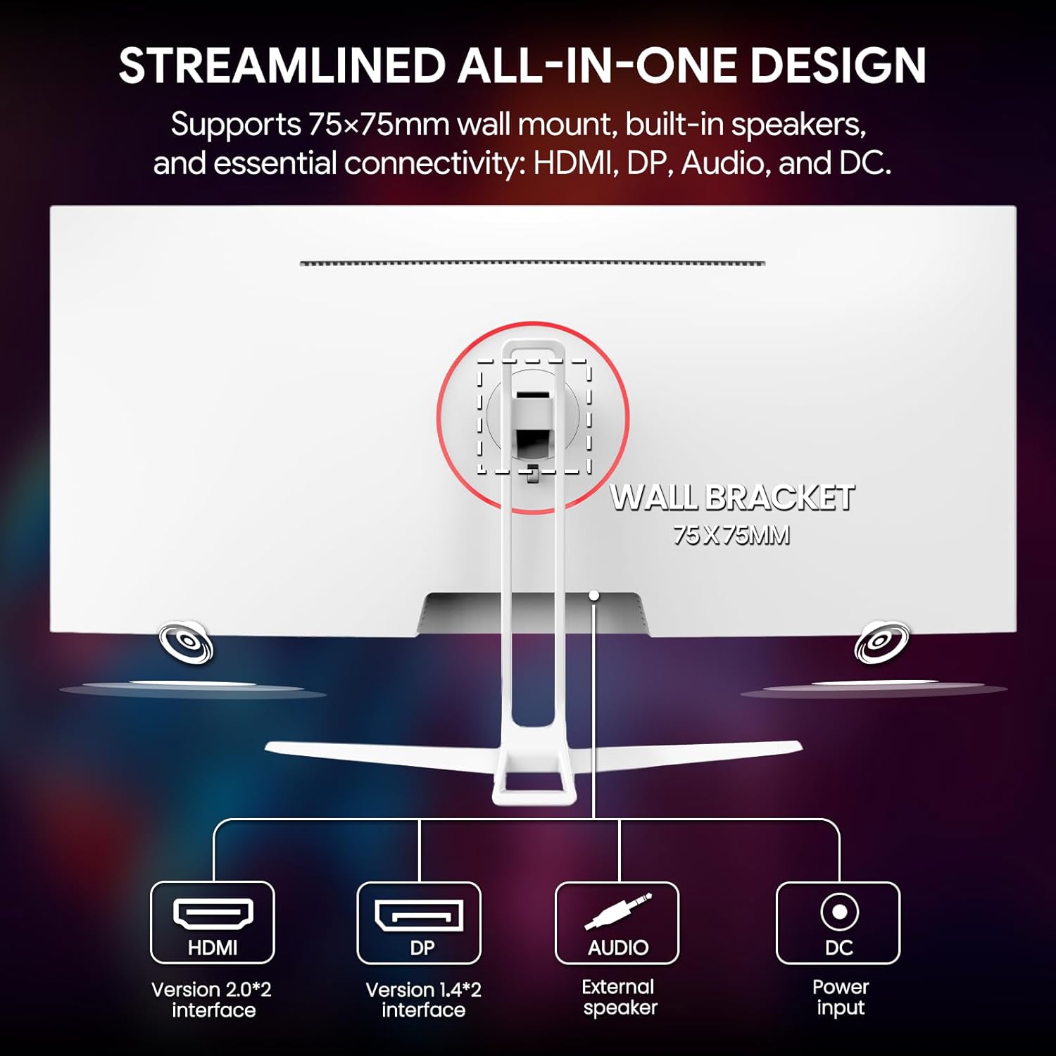 Thumbnail 5 de CRUA 34" White Gaming Monitor 3440x1440 165Hz