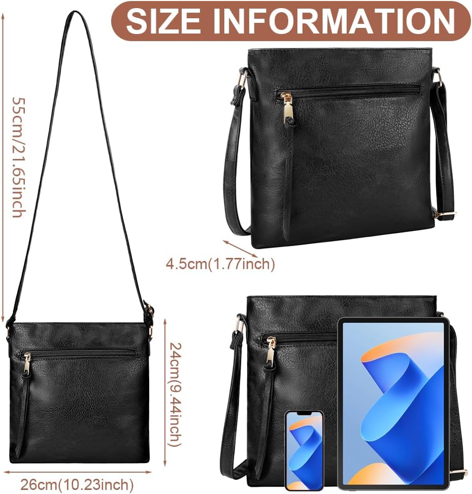 Thumbnail 3 de vsshe Crossbody Bag for Women: Lightweight PU Leather, Multi-pocket Everyday Shoulder Handbag