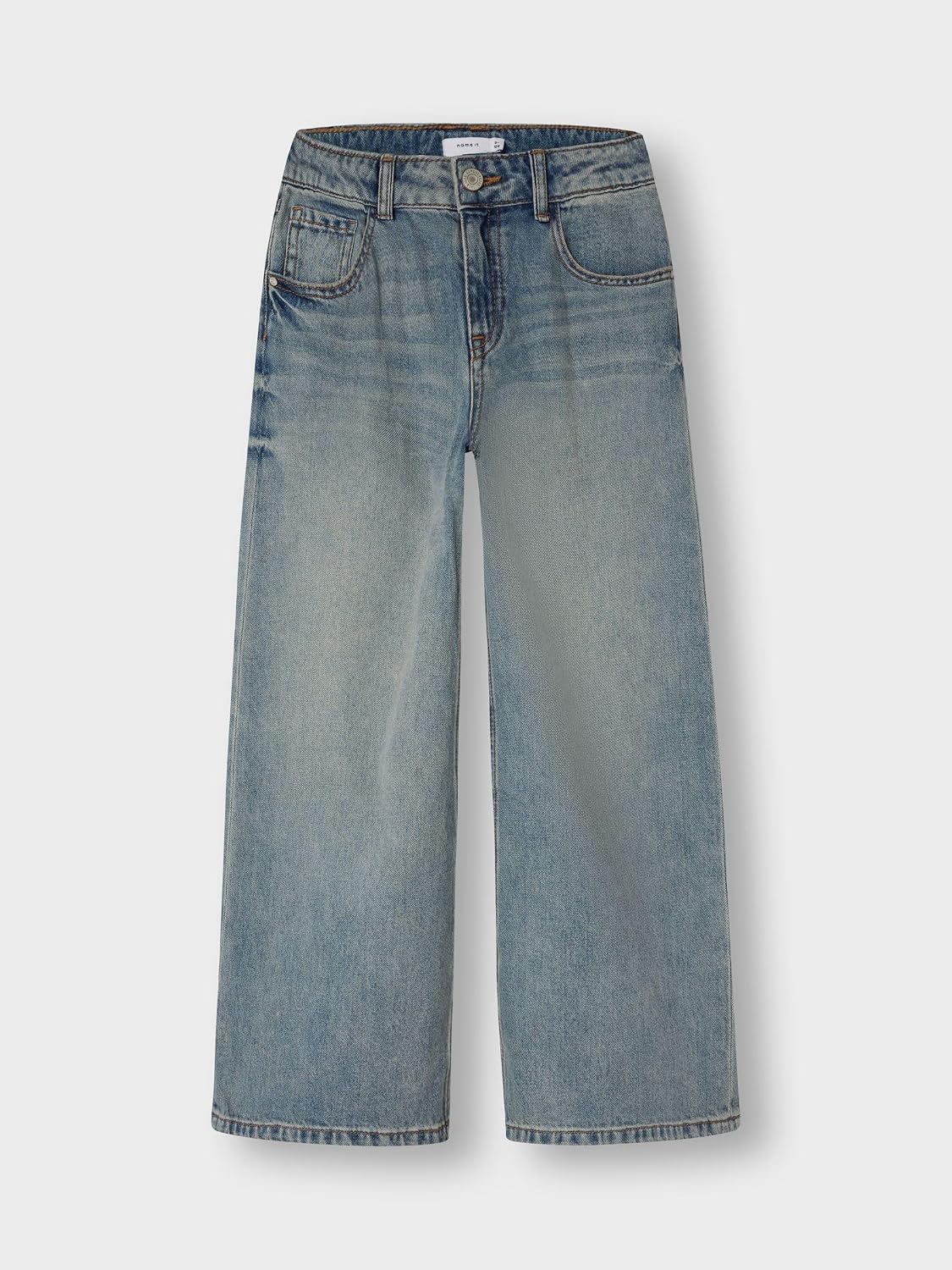 Detalle de NAME IT Nkfbella Skater Xwide Jeans 3111-za Noos – Jean coupe large, chic et confortable