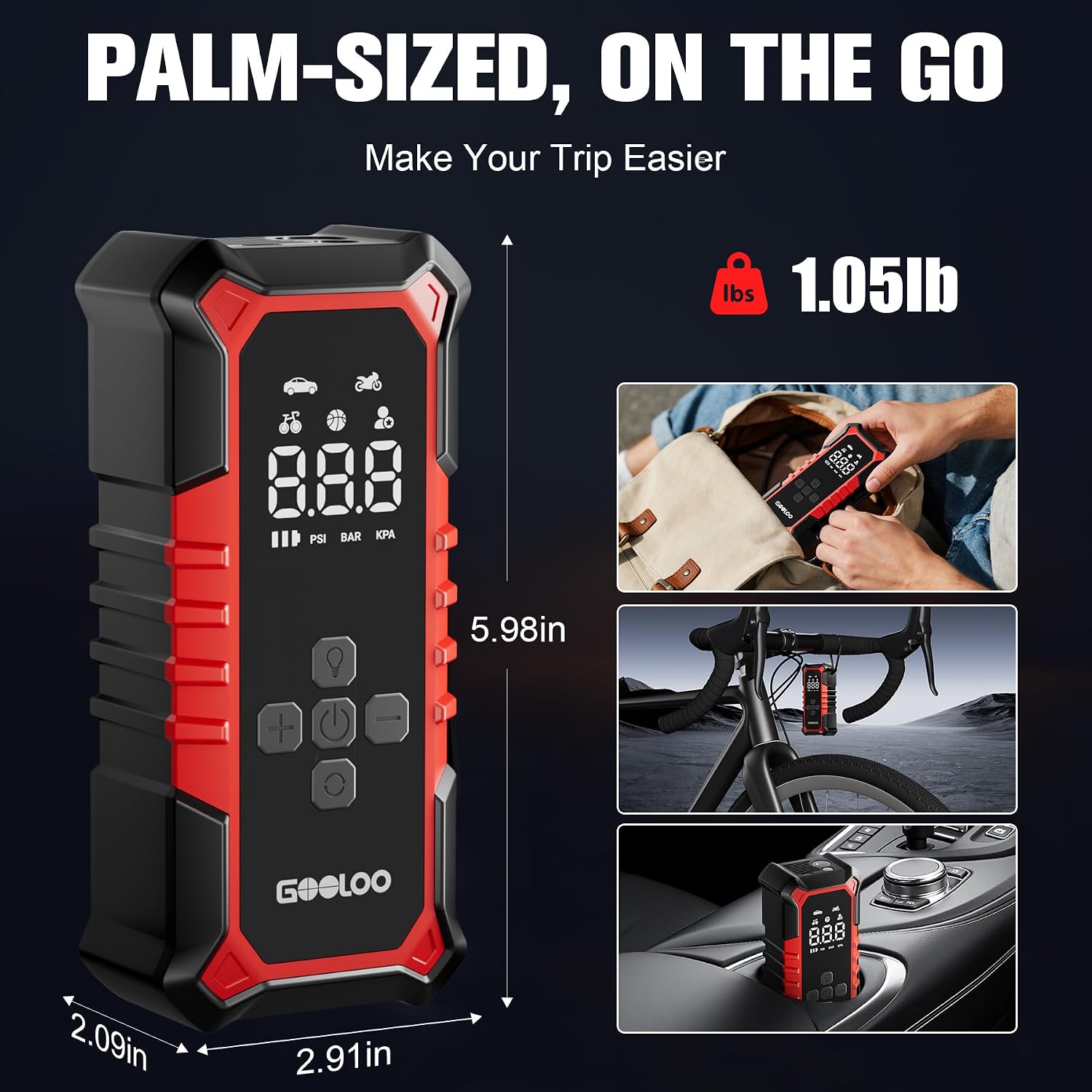 Thumbnail 5 de GOOLOO A6 Gear Portable Tire Inflator 160 PSI