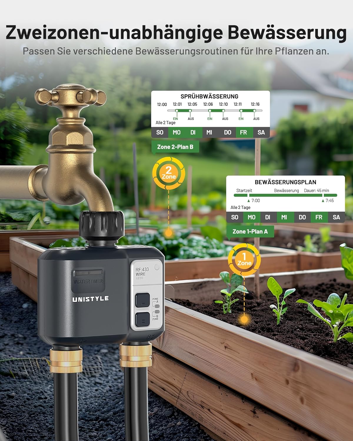Thumbnail 6 de Bewässerungscomputer WLAN 2 Ausgänge – Zwei Zonen, App-Steuerung & Sprühmodus