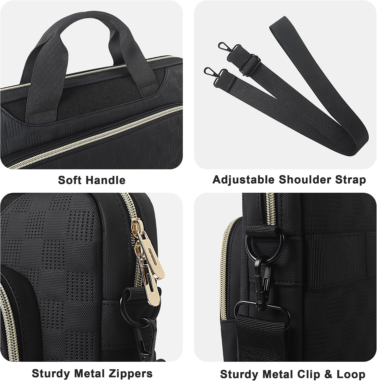 Thumbnail 5 de DOMISO Sacoche pour ordinateur portable 15 à 15,6 pouces – protection imperméable et bandoulière ajustable
