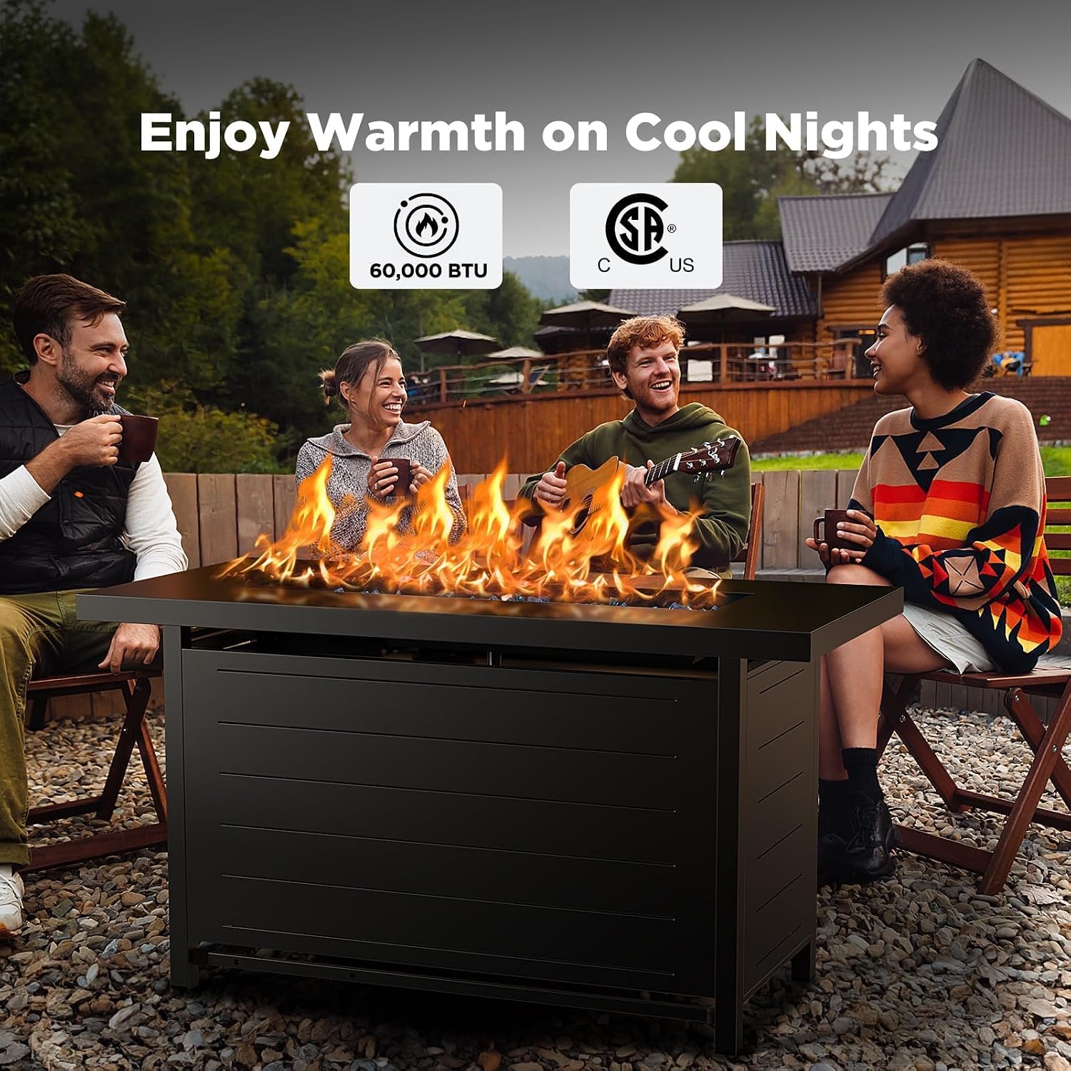 Detalle 2 de Ciays Gas Fire Pit Table 43-inch