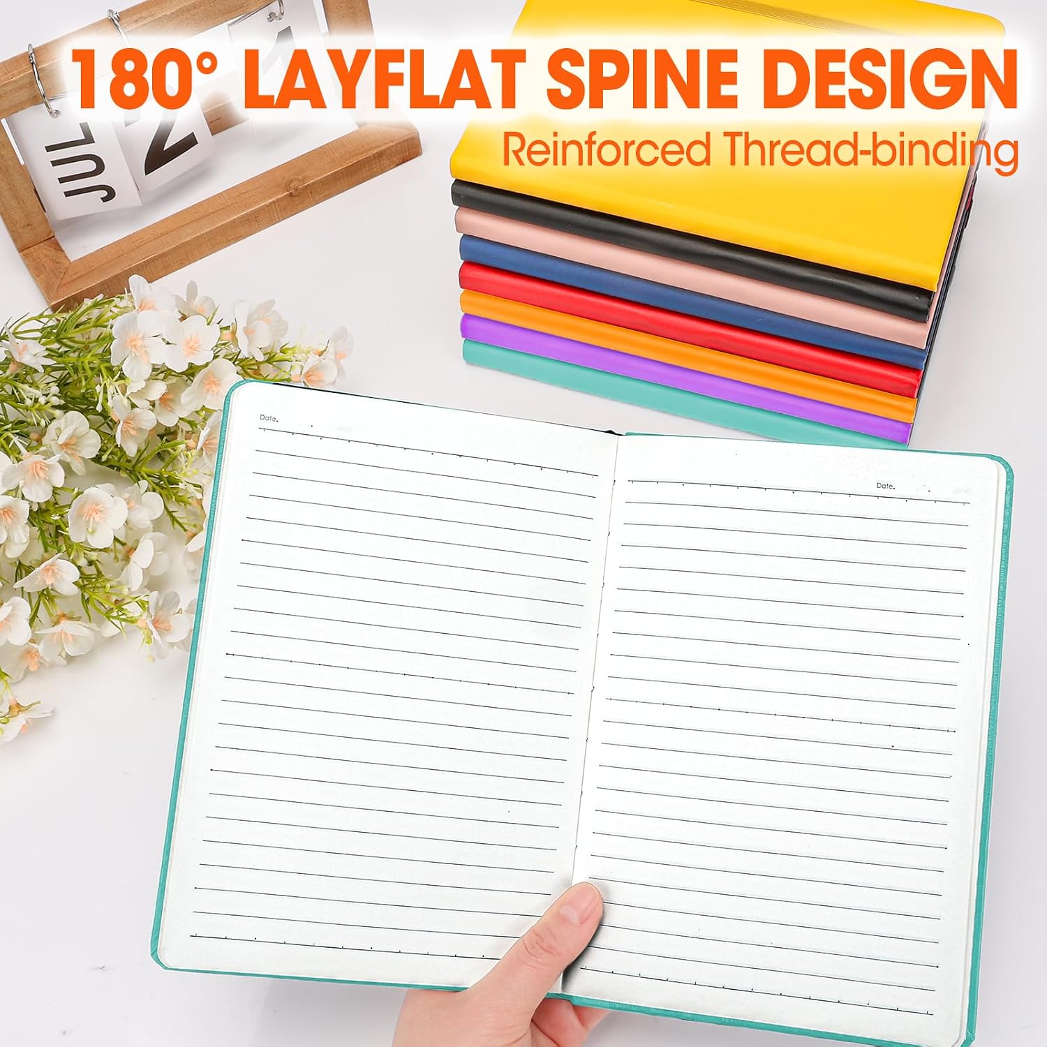 Detalle de BGUP 16-Pack A5 Hardcover Lined Notebooks, 136 Pages, 8 Colors