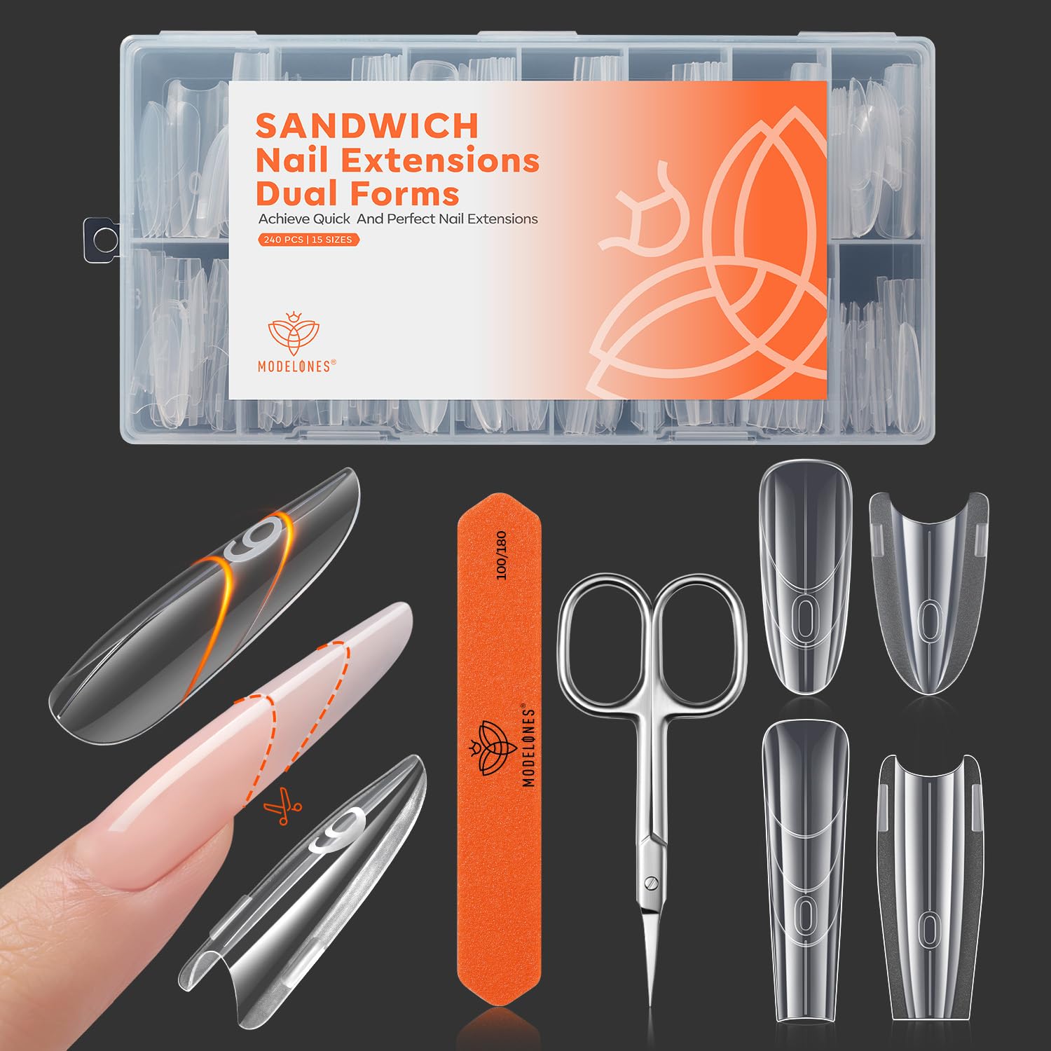 Detalle de Modelones Nail Forms, 240-Piece Set