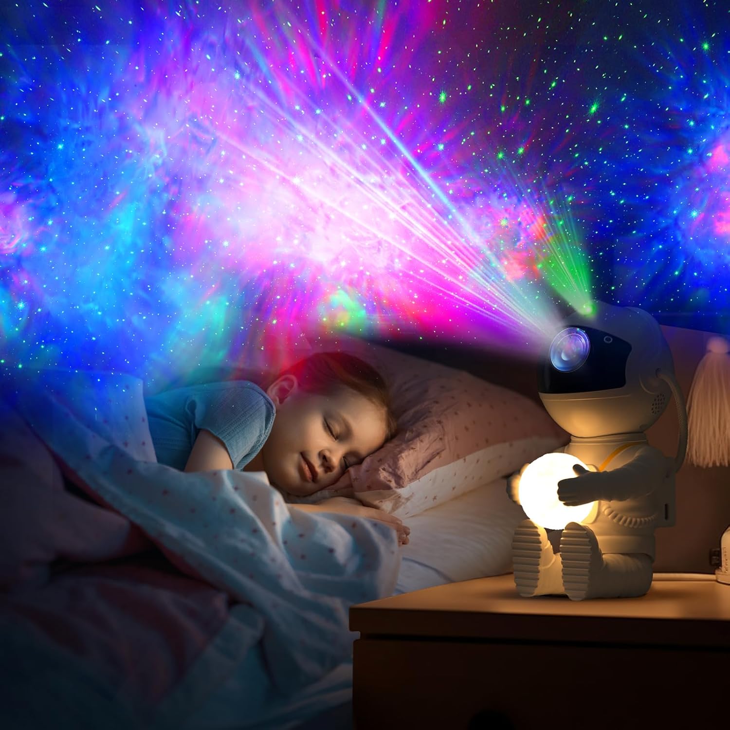 Thumbnail 6 de Astronaut Galaxy Projector star projector light with 8 nebula modes, 360° adjustable head, remote & timer