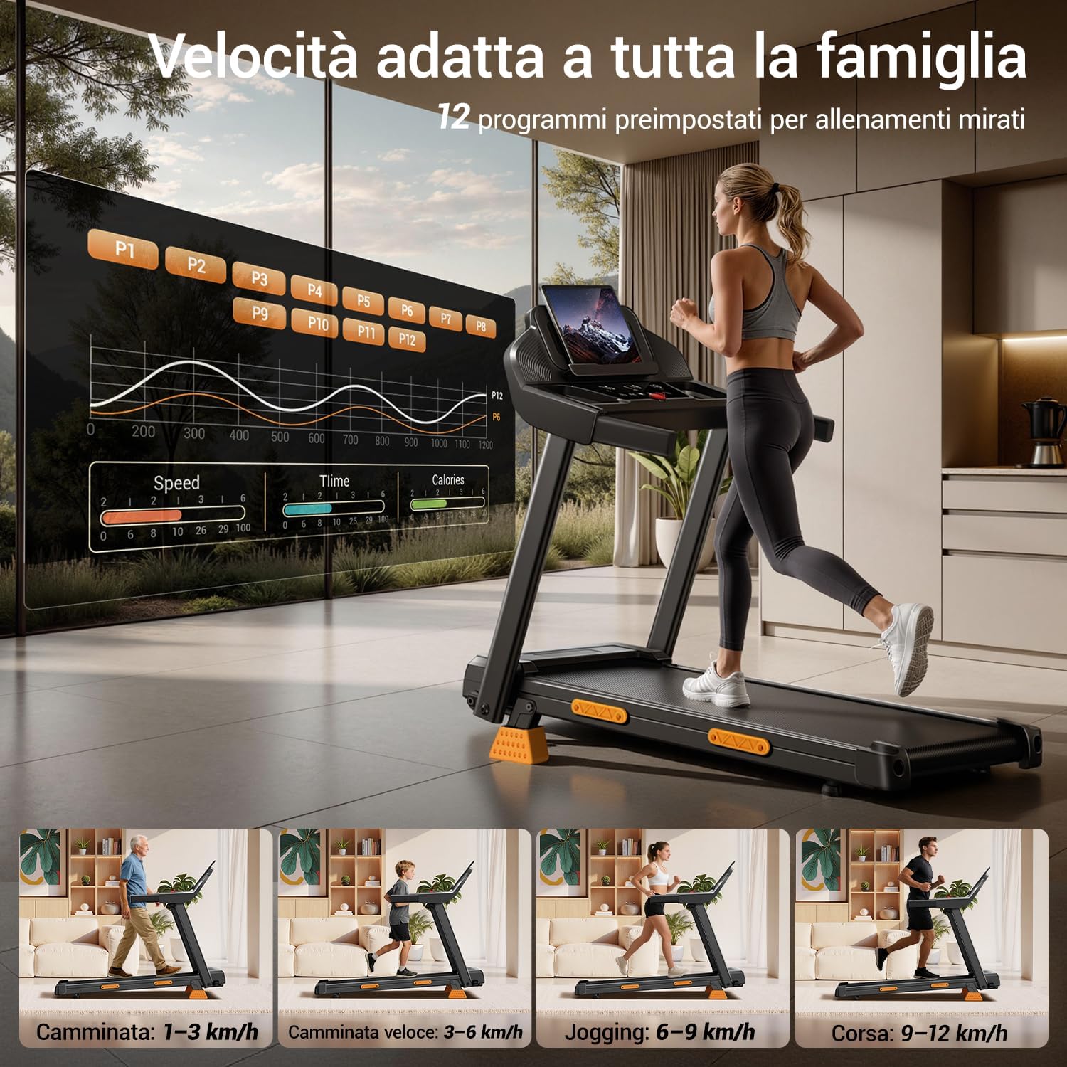 Thumbnail 2 de CURSOR FITNESS CURSOR Tapis Roulant Salvaspazio con inclinazione 15% – allenamento domestico versatile