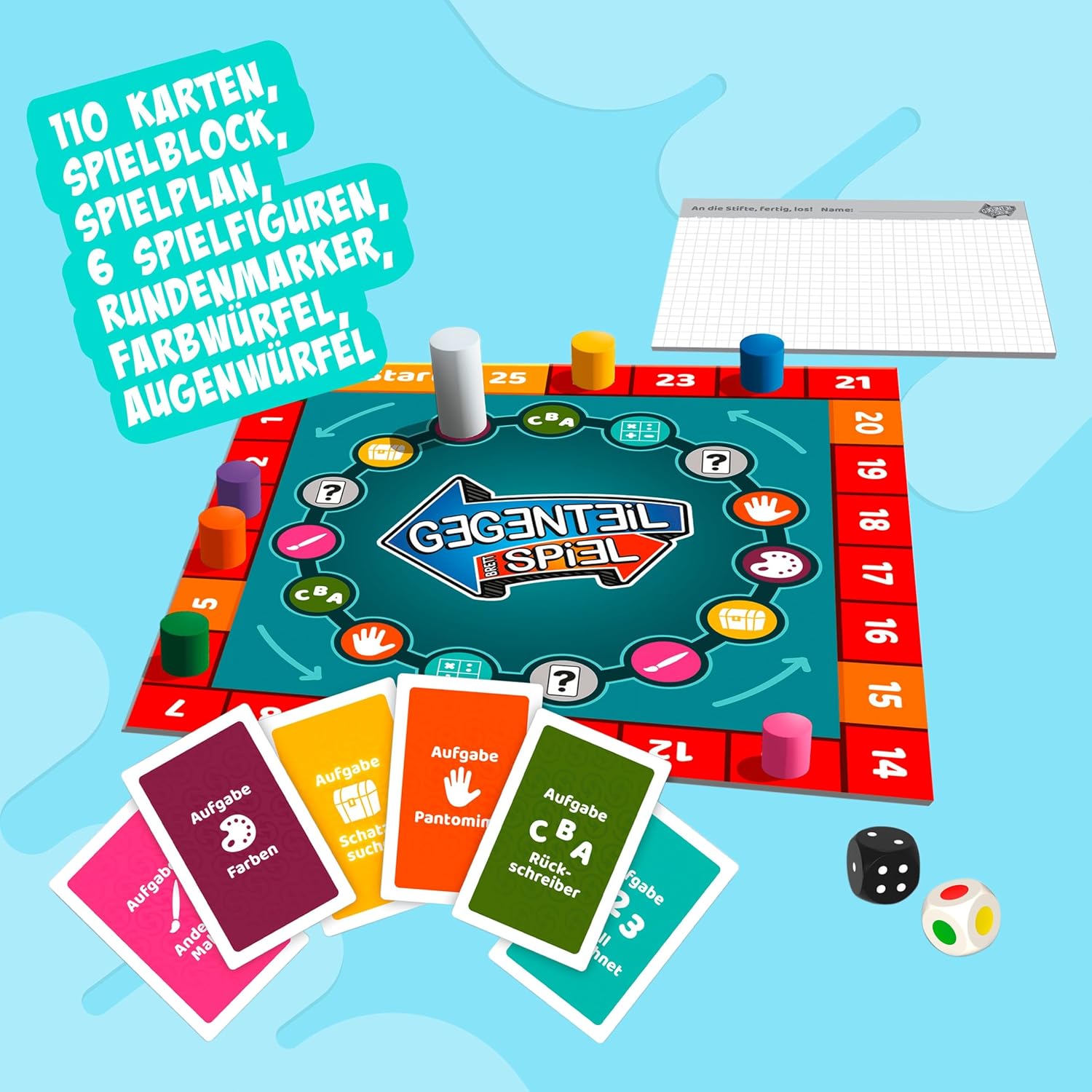 Detalle de noris Gegenteil Spiel (Brettspiel ab 10 Jahren) – Kombi-Gedanke für 3–6 Spieler