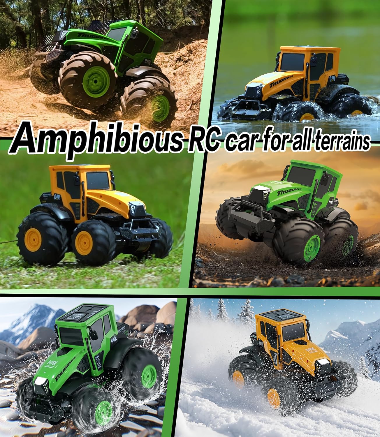 Thumbnail 2 de Macchina Telecomandata Monster Truck Anfibio 4x4 IPX7 per Bambini dai 6 Anni – 2 Batterie, 90 Min di autonomia