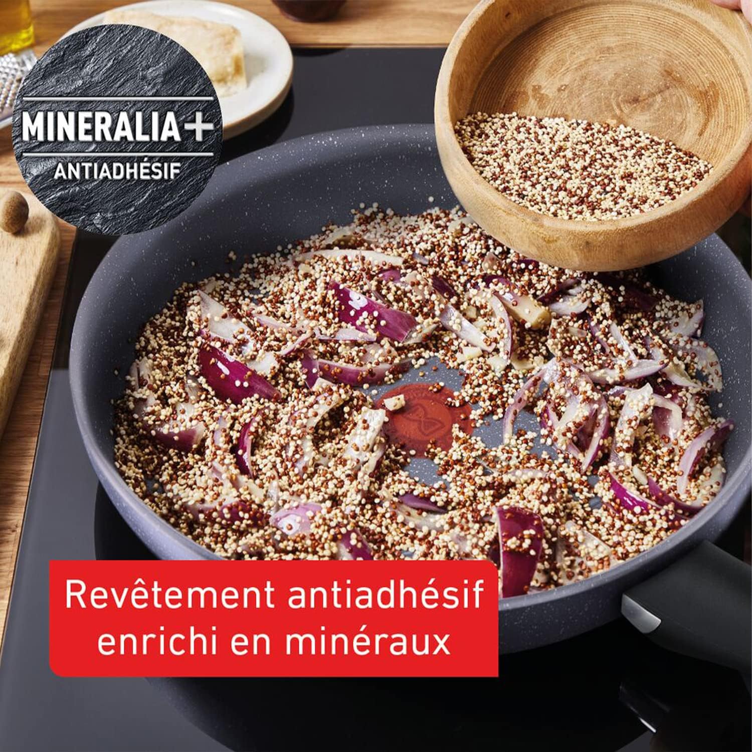 Thumbnail 2 de Tefal Poêle grill 26 cm pour induction Natural On E2444074 – revêtement antiadhésif Minéralia+ avec Thermo-Signal