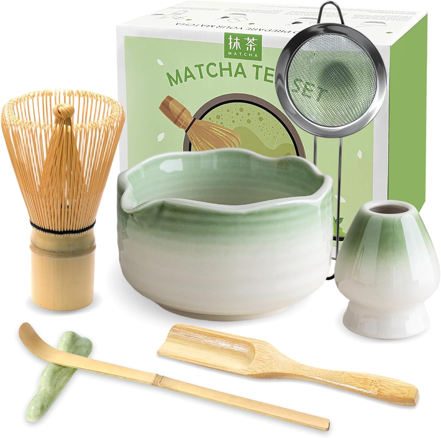 Detalle de JBER Matcha-Set-7PCS matchaset met bamboe garde en keramische kom