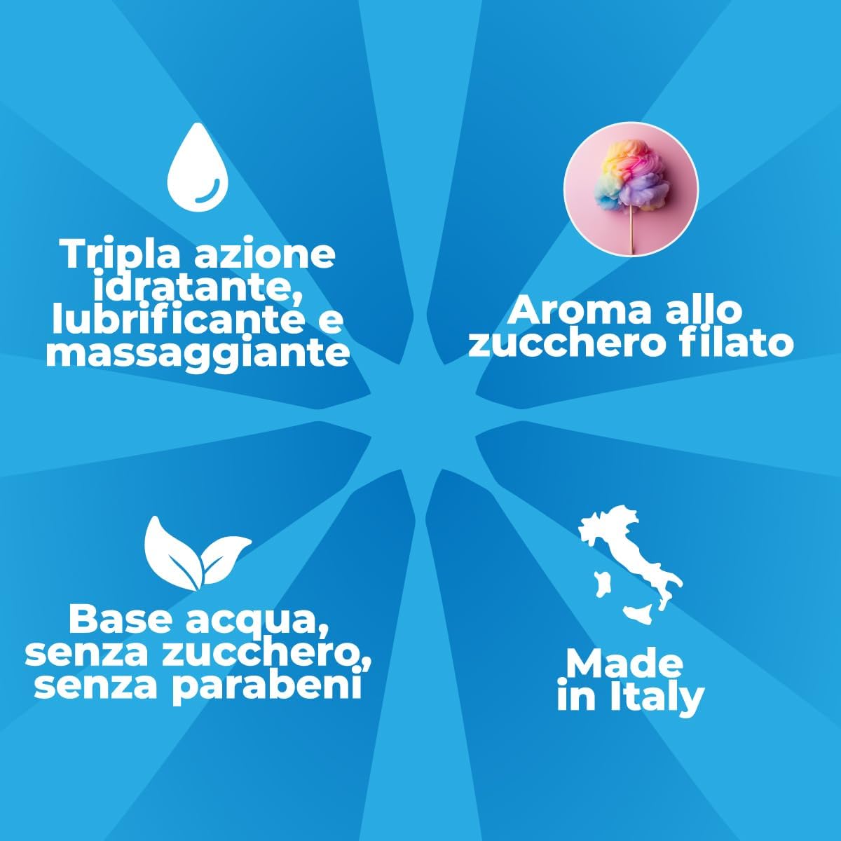 Detalle de CONTROL Cotton Candy Gel Massaggio 3 in 1 All'aroma di Zucchero Filato – 200 ml, Made in Italy