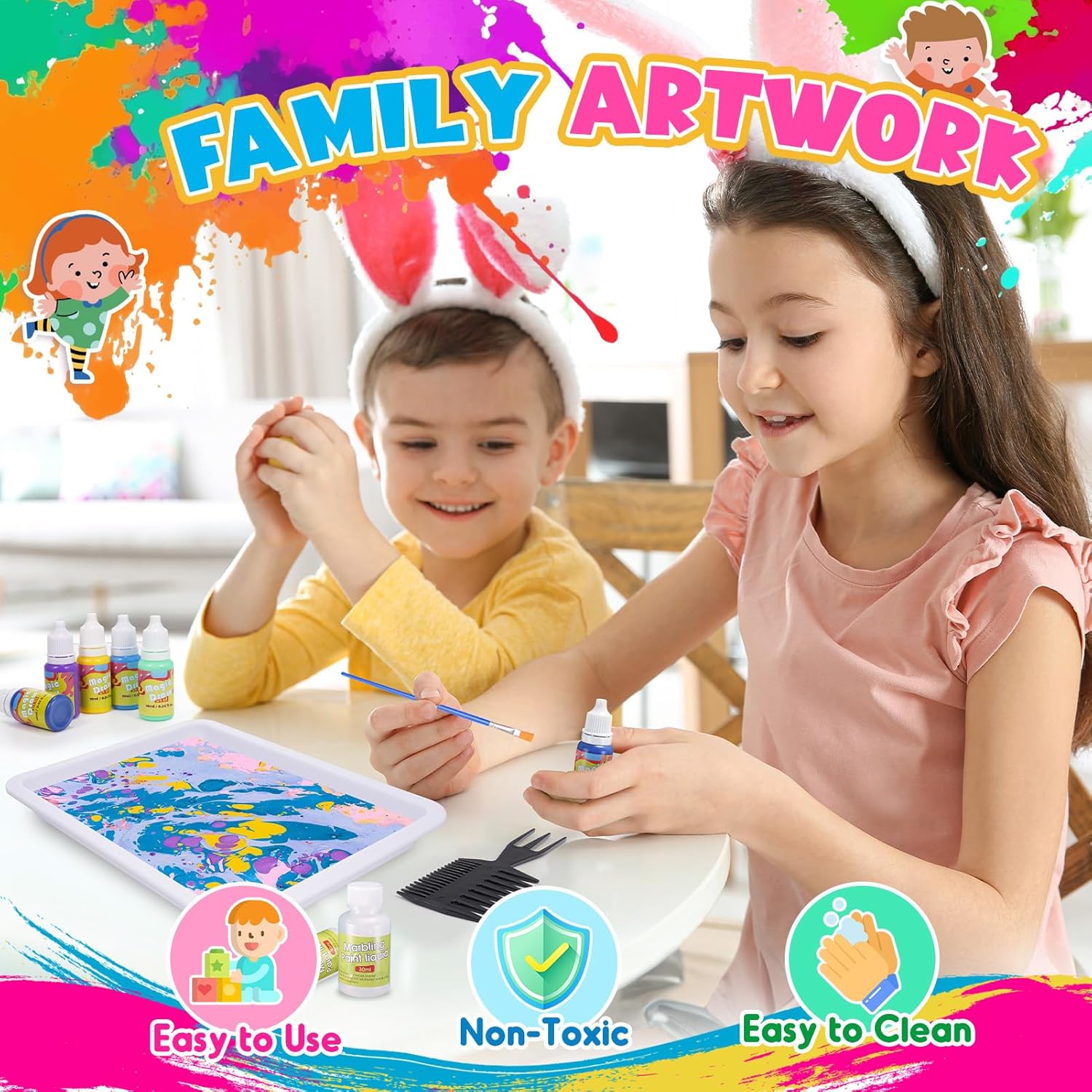 Detalle de Hapikids glow water marbling paint 30ml