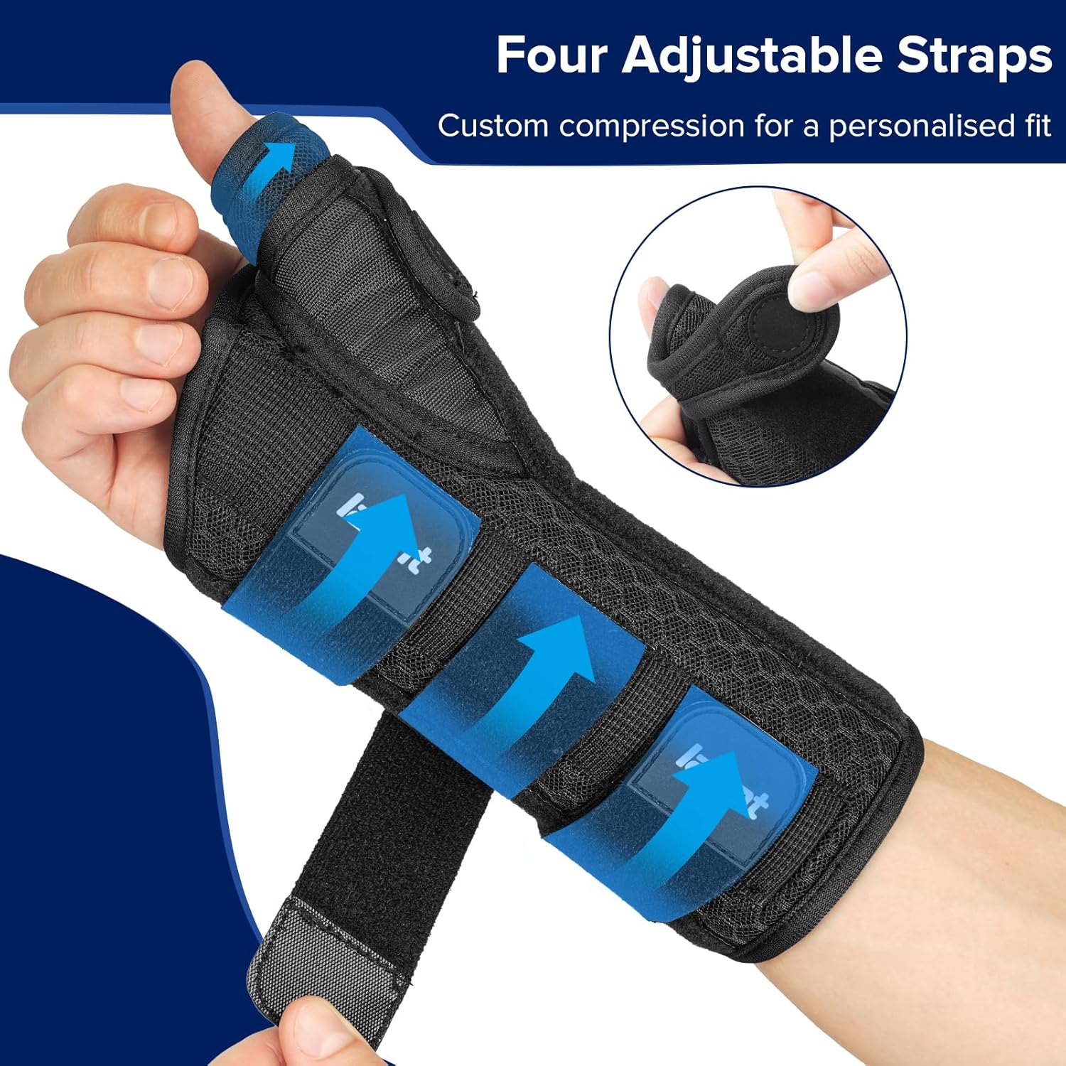 Detalle 2 de Lalent Wrist Support Brace with Metal Splint Thumb Support (Left Hand, L/XL) for Carpal Tunnel and Tendonitis