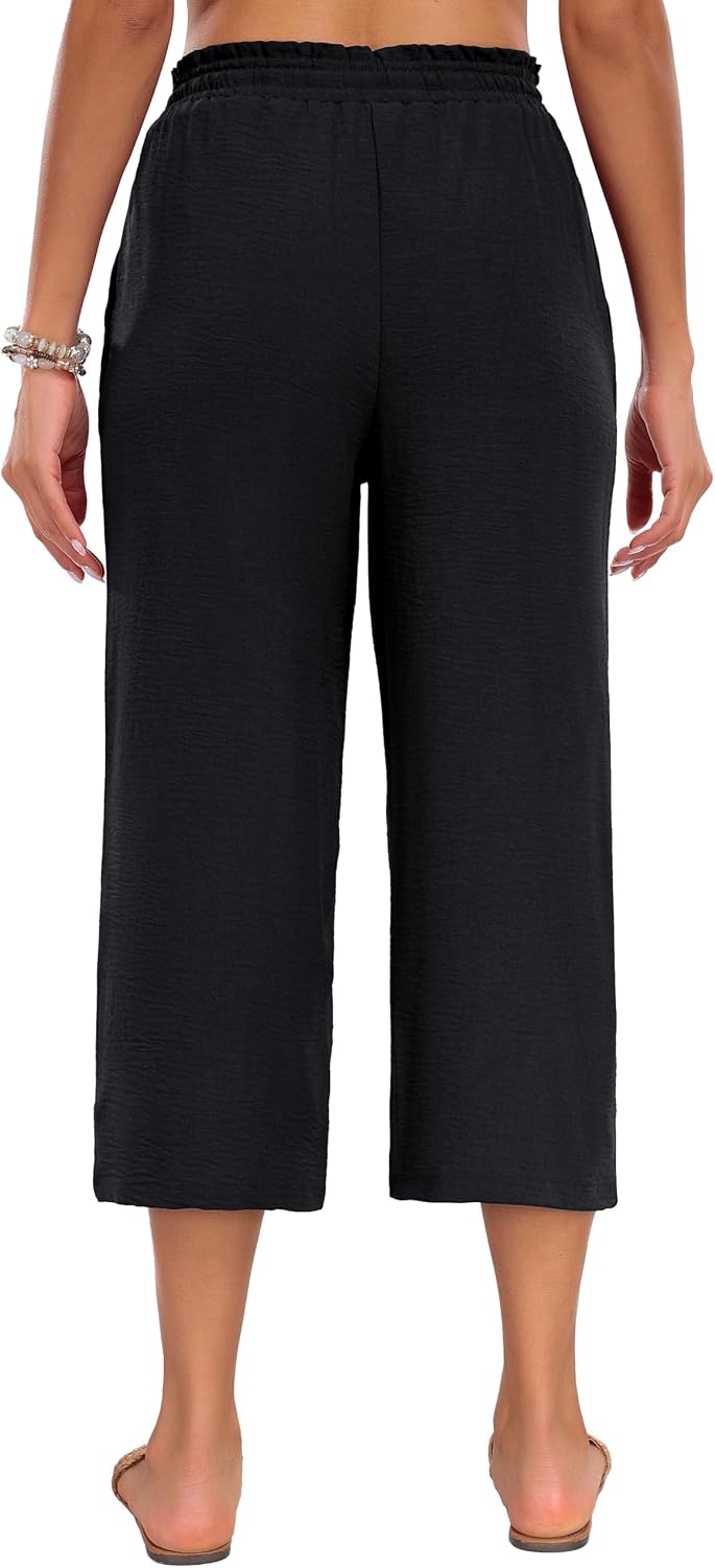 Detalle de Neineiwu Damen Hosen Palazzohose High Waist