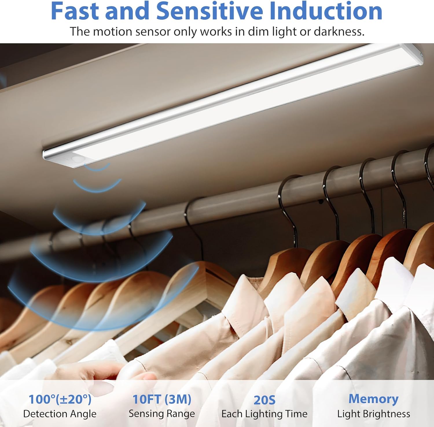Detalle de Luce Armadio LED Ylatoial con sensore di movimento: magnetica, ricaricabile e dimmerabile