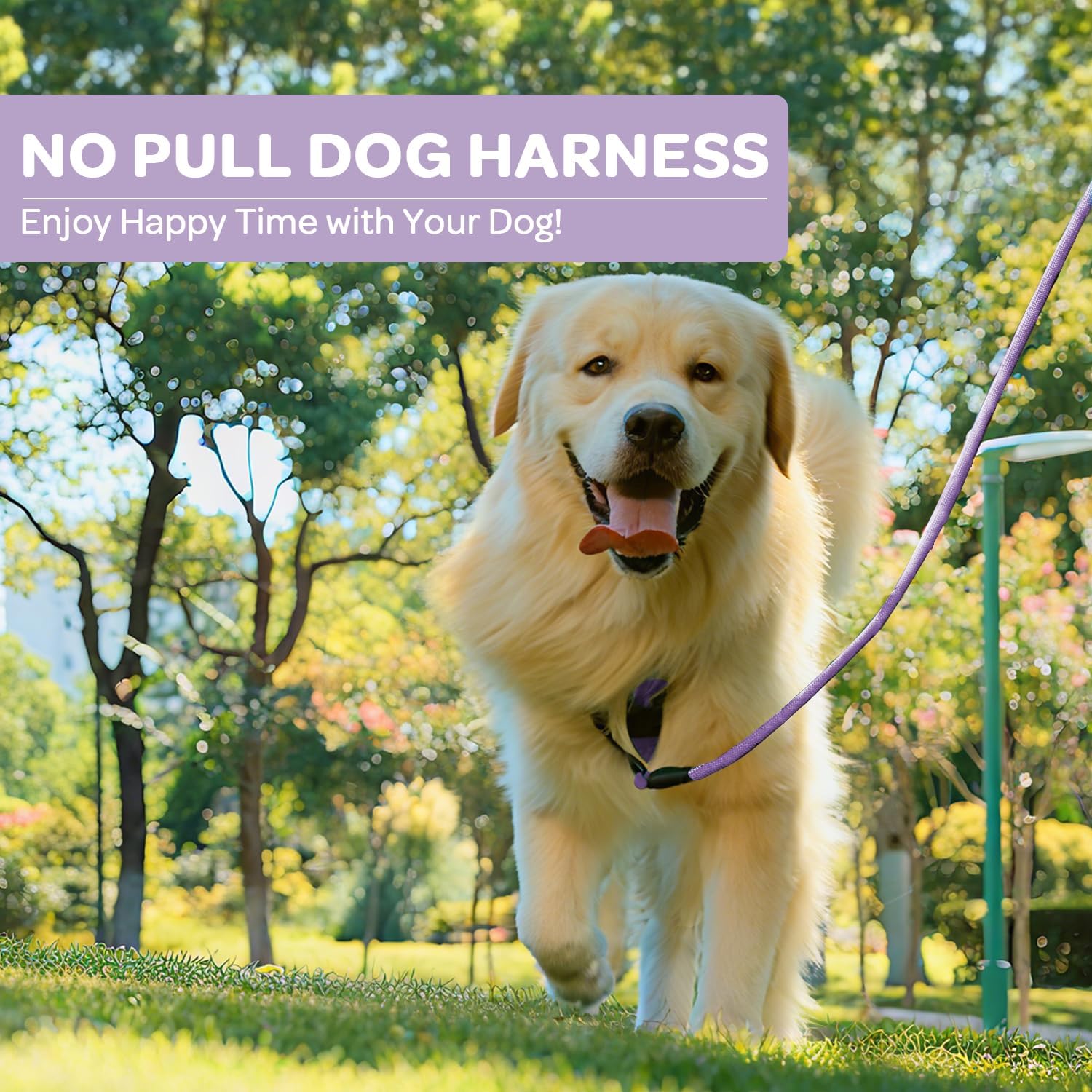 Thumbnail 6 de FURRYFECTION Dog Harness – No Pull, Reflective Oxford with Padded Handle (Size L, Light Purple)