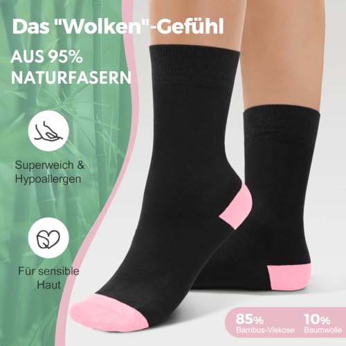 Detalle 2 de FALARY Bambussocken Damen Klassisch – langlebige Bambus-Socken für empfindliche Haut