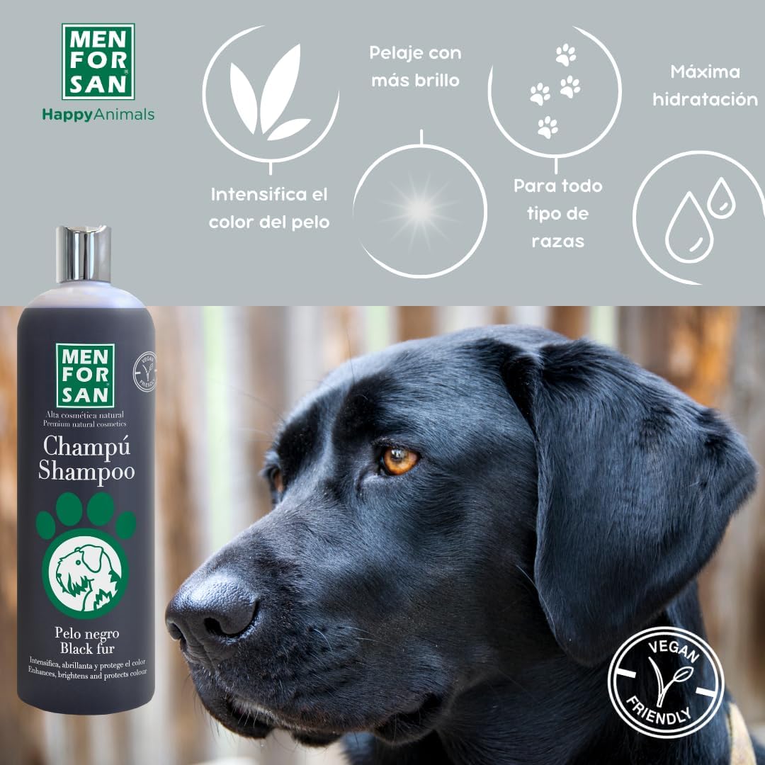 Thumbnail 2 de Menforsan Shampoo per Cani dal Manto Nero 1L: intensifica colore e illumina i toni scuri