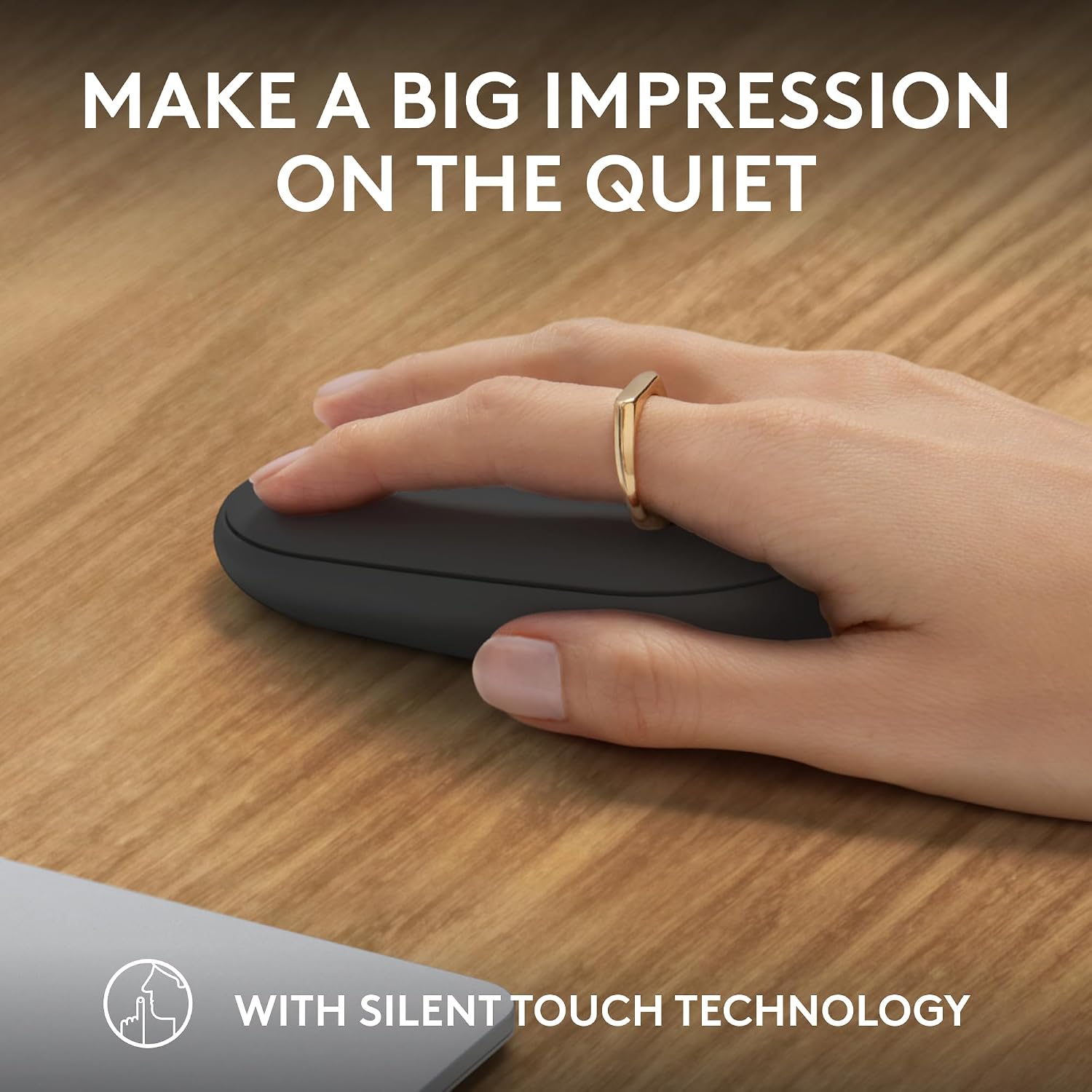 Detalle de Logitech Pebble Mouse 2 M350s Slim Bluetooth Wireless Mouse (Graphite) – A lightweight, quiet companion for everyday use