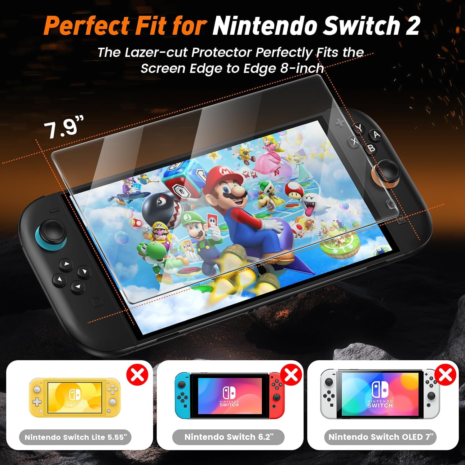 Thumbnail 1 de daydayup Switch 2 tempered glass screen protector 4-pack