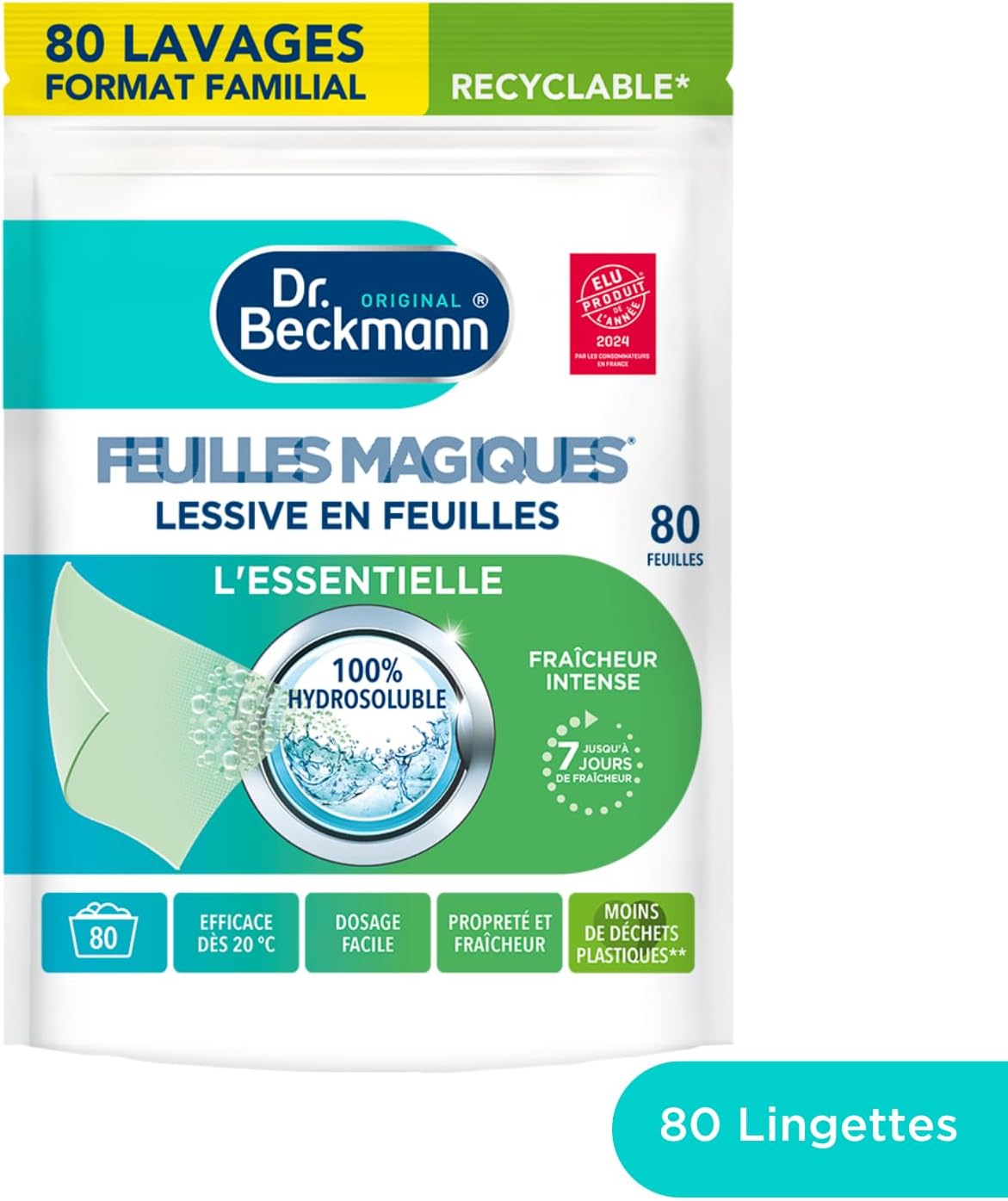 Thumbnail 2 de Dr. Beckmann - Lessive en feuilles L'ESSENTIELLE, Feuilles Magiques — Pré-dosé, désinfectant linge hydrosoluble