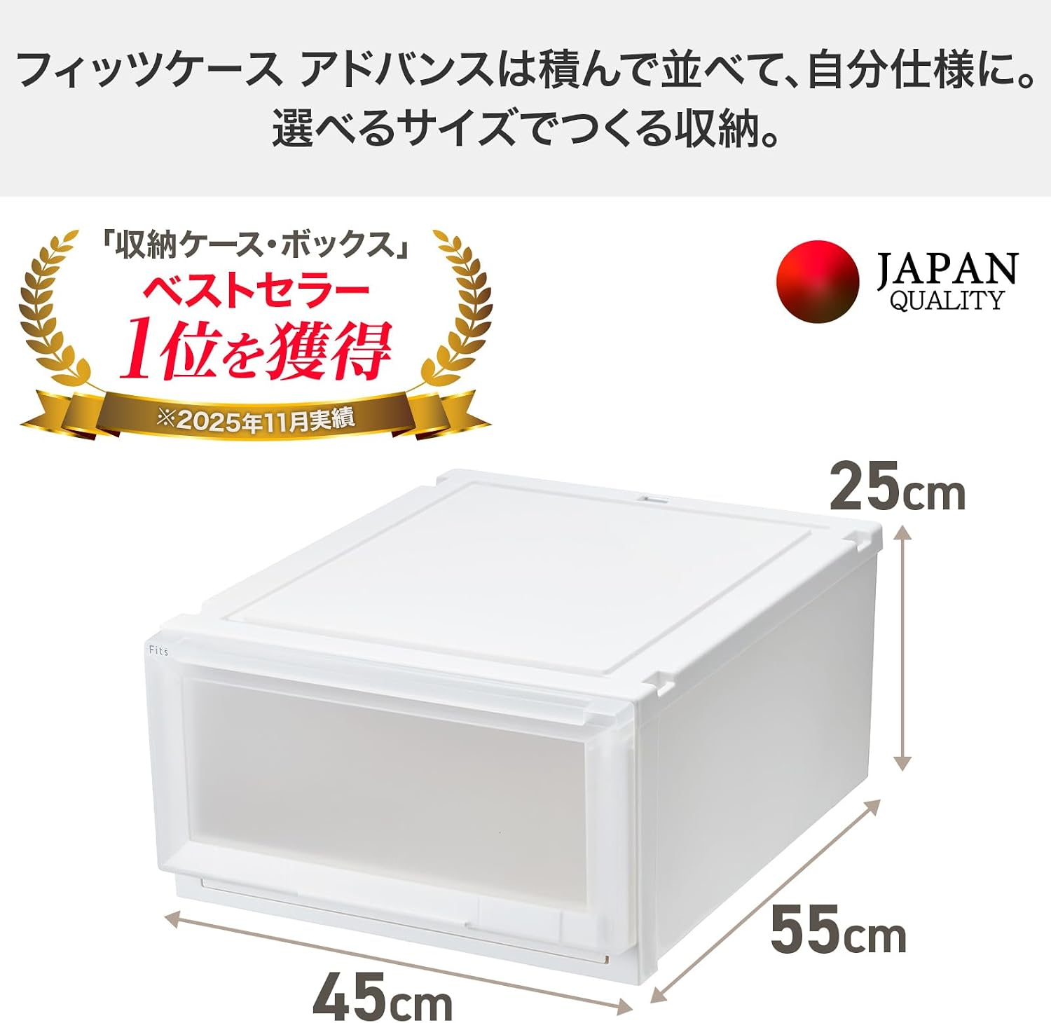Detalle 2 de 天馬 フィッツケース アドバンス 110015512 クローゼット収納 幅45×奥行55×高さ25cm