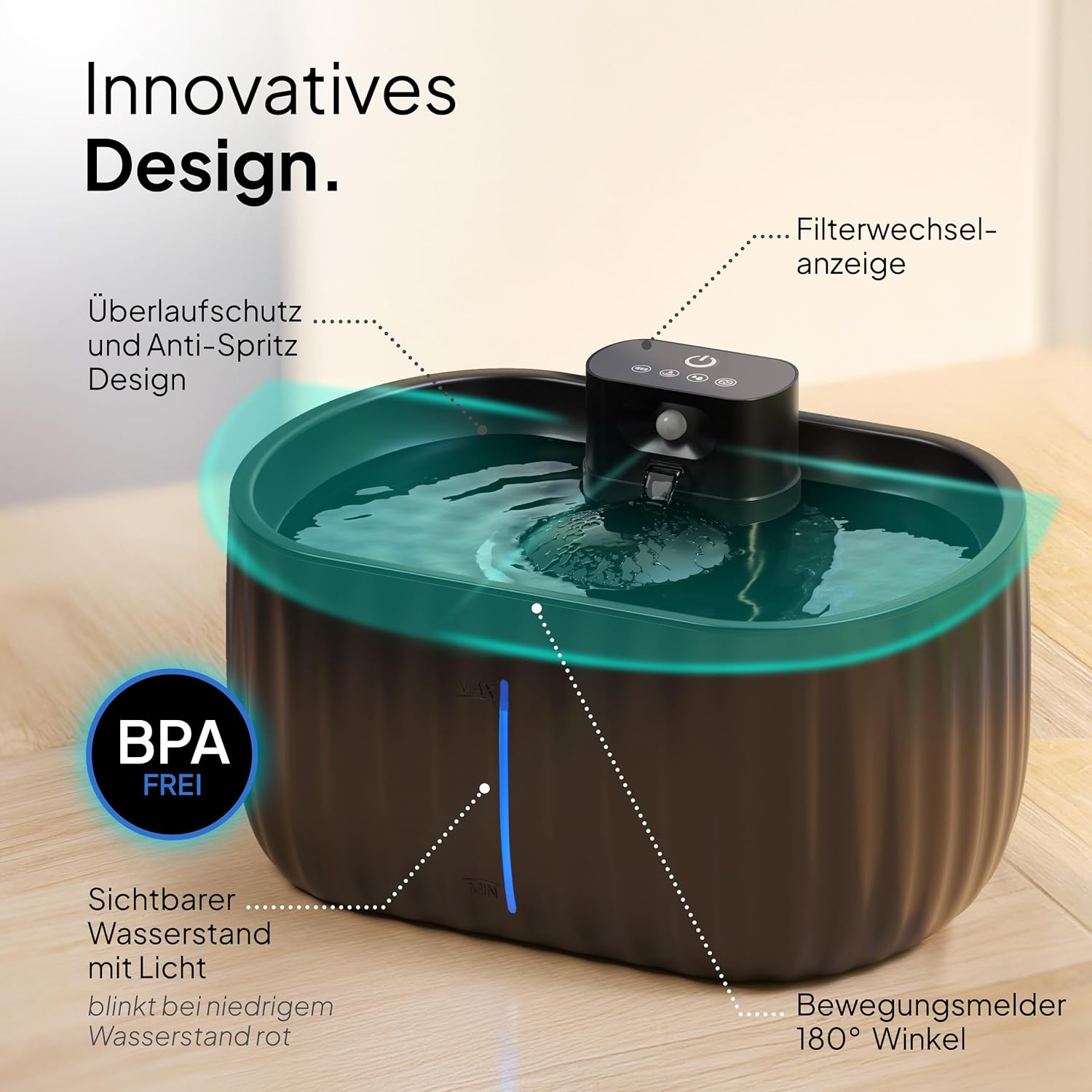 Detalle 2 de Katzen-Trinkbrunnen Aqua Sense Akku 45 Tage