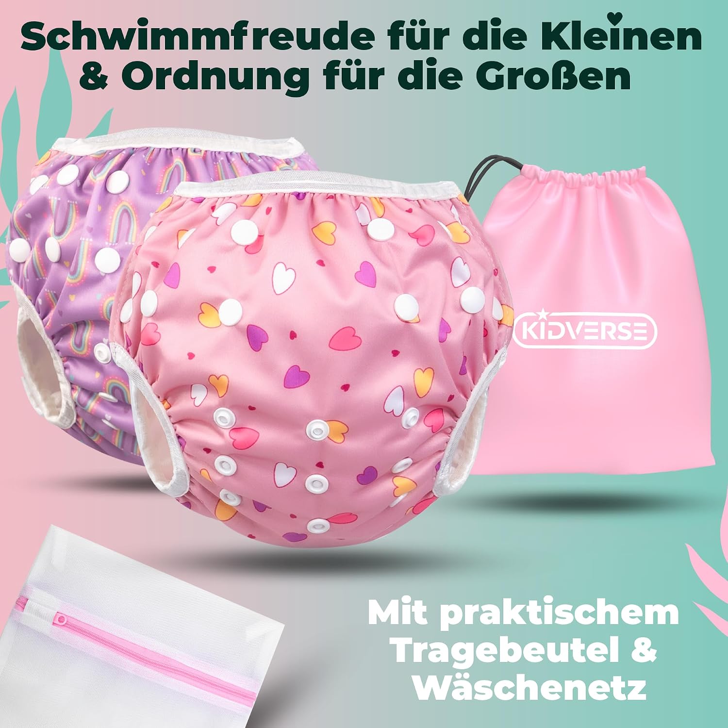 Detalle de KIDVERSE 2er Set Schwimmwindel 0–3 Jahre