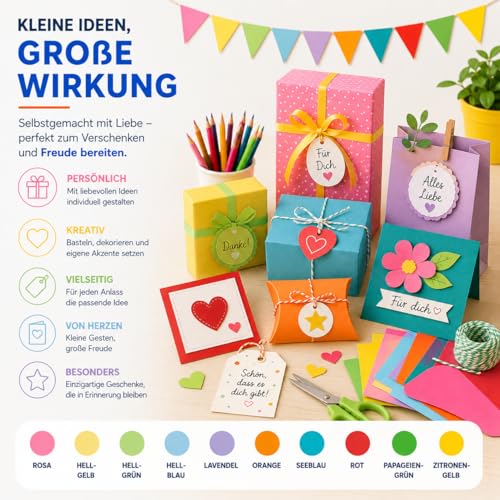 Detalle de 100x Buntes Papier A4 120 g/m² von TK Gruppe Timo Klingler – Bastelpapier bunt