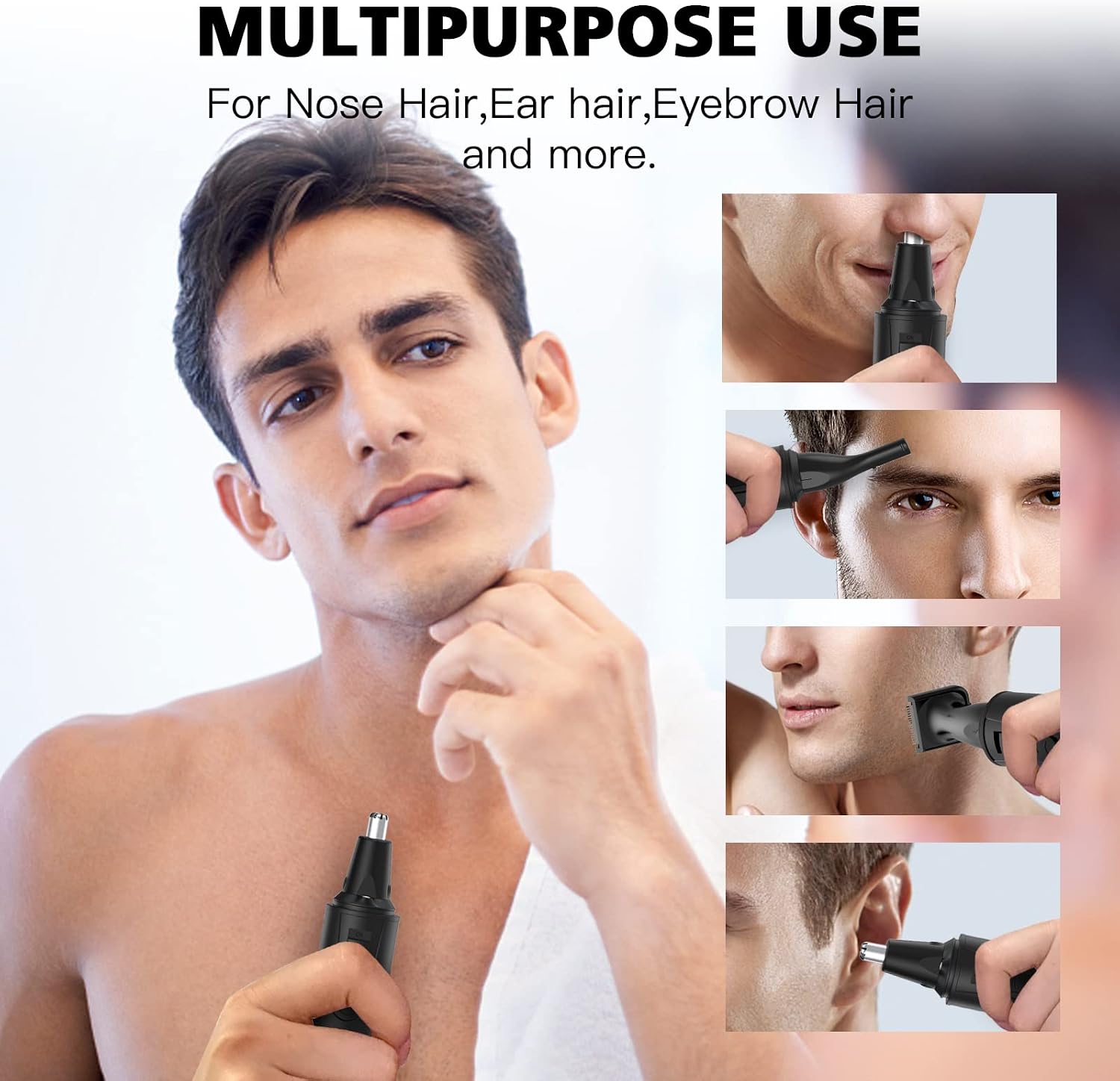 Detalle de Nose and facial hair trimmer, USB-C rechargeable