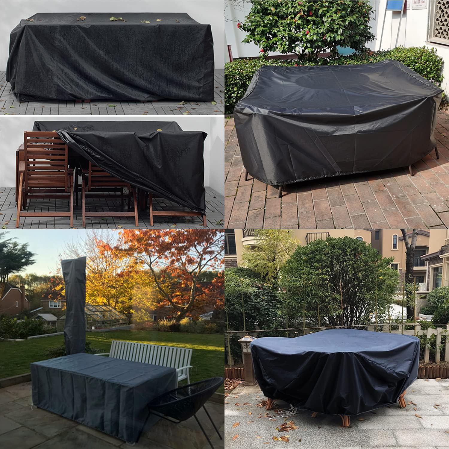 Thumbnail 5 de Fageny Cube Garden Furniture Covers Waterproof: 125x125x74cm, Tear-Resistant Oxford, Windproof & UV-Protected