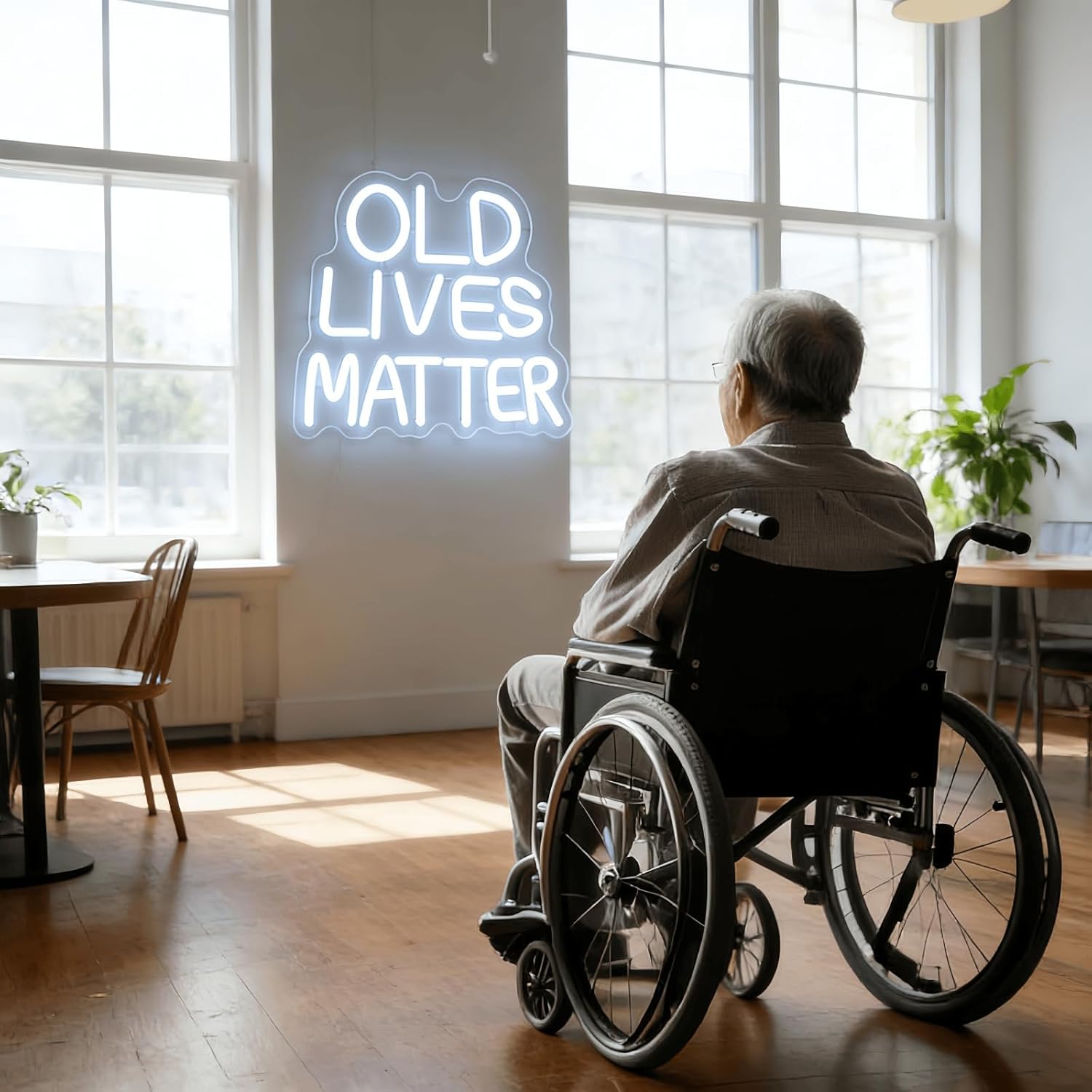 Thumbnail 4 de Old Lives Matter Neon Schild – LED Weiß, USB, dimmbar (28×28 cm)