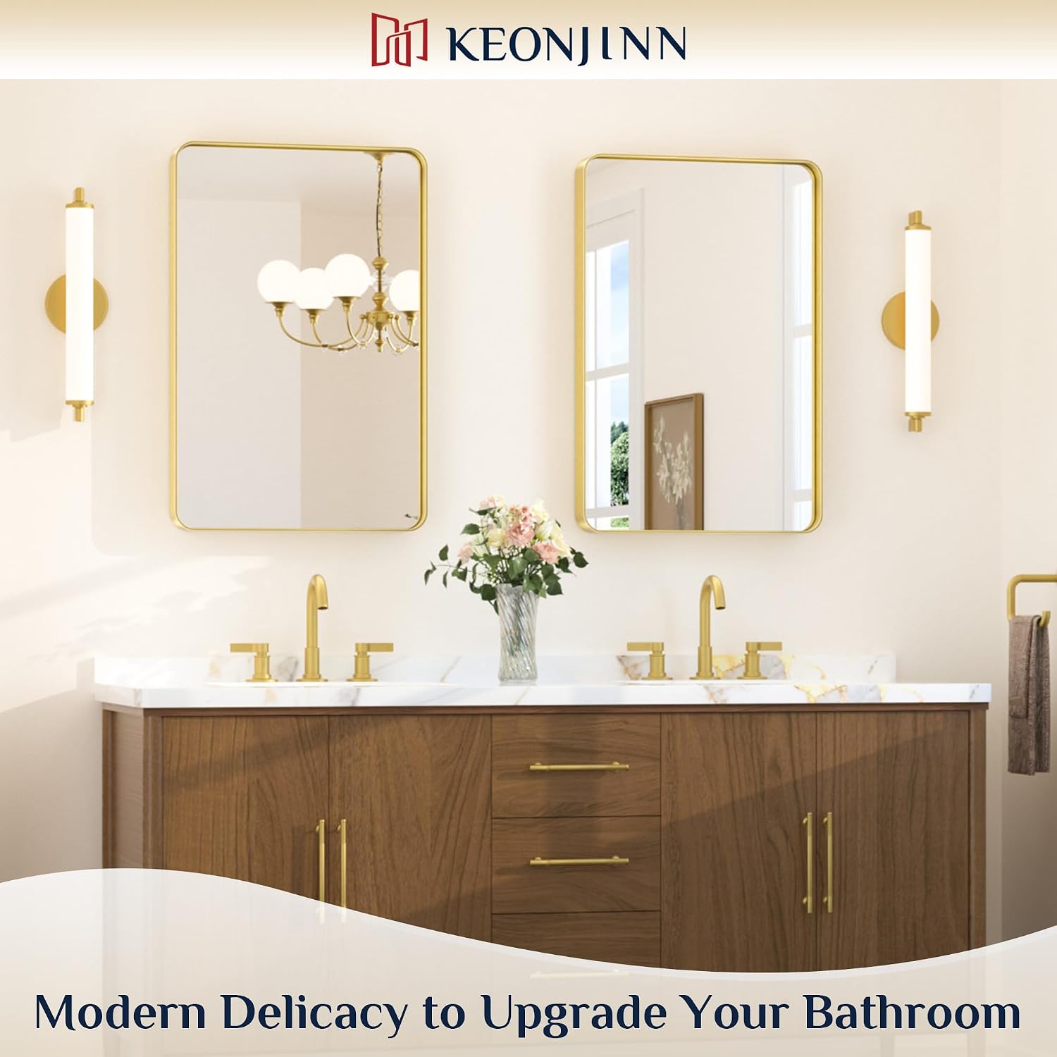 Detalle 2 de Keonjinn Gold 20x30 Inch Bathroom Mirror