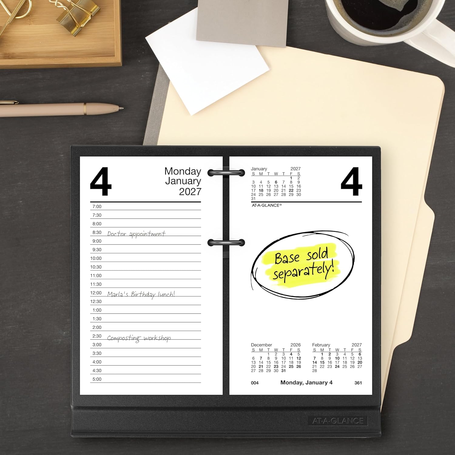 Detalle 2 de AT-A-GLANCE Desk Calendar Refill, 3.5" x 6