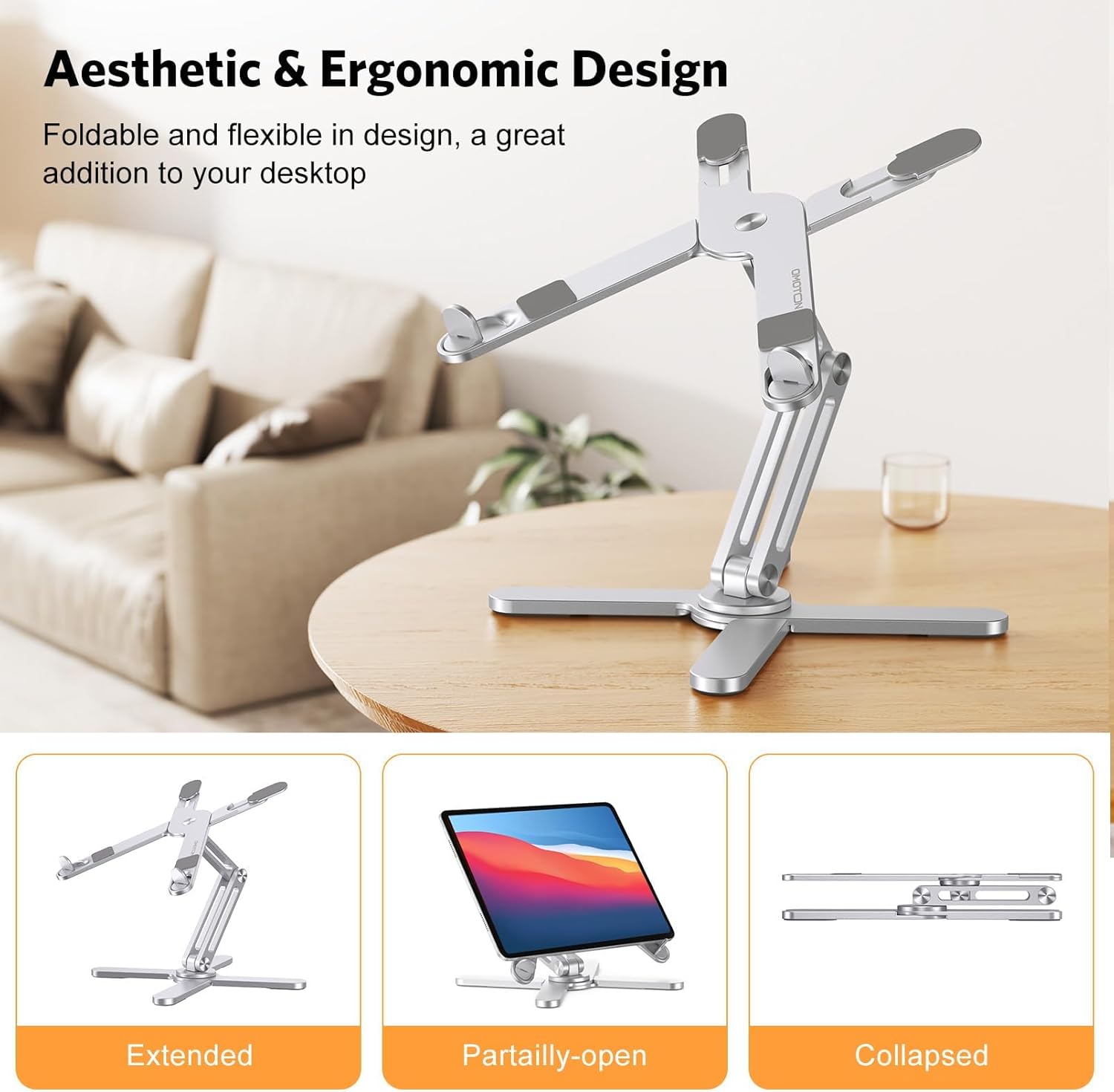 Detalle de OMOTON 360° Rotating Laptop Stand 16-inch