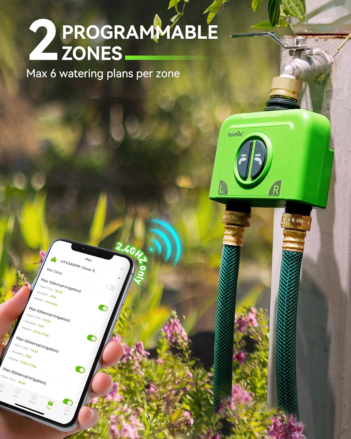 Thumbnail 2 de RAINPOINT WiFi Water Timer (2 outlets) with Smart Gateway hub for weather-based smart irrigation