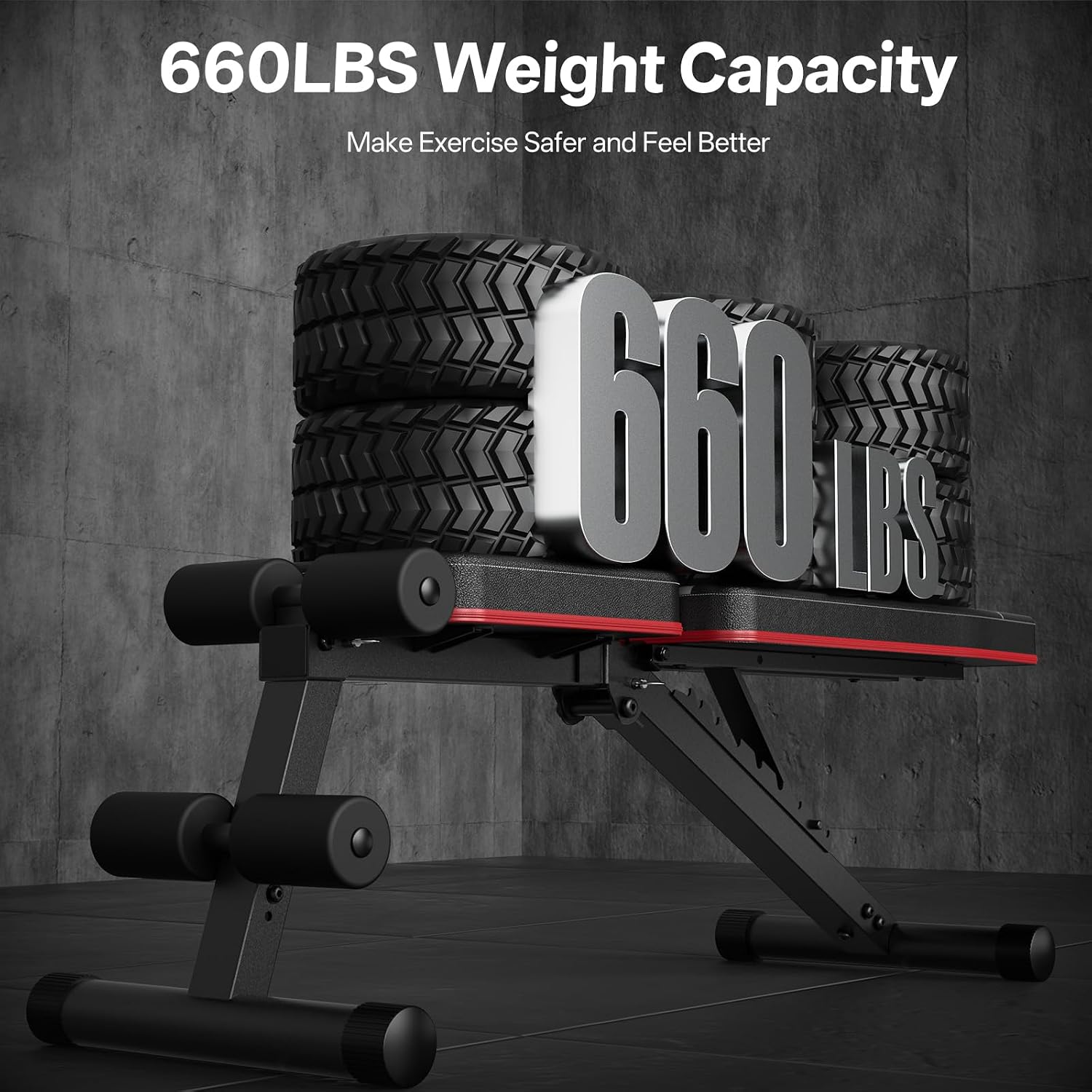 Detalle de PASYOU Adjustable Weight Bench, Foldable Incline, Decline and Flat Positions