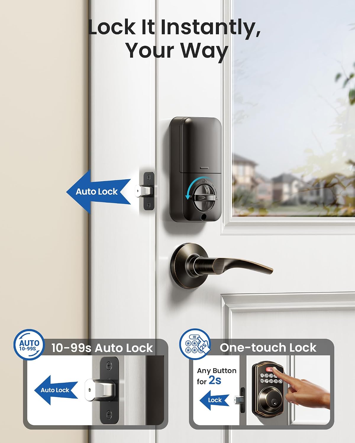 Detalle 1 de Veise Keypad Door Lock, Oil-Rubbed Bronze