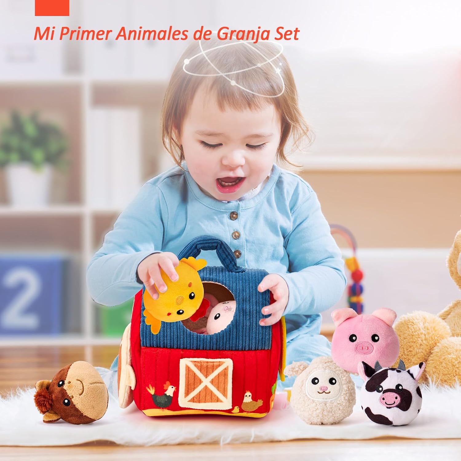 Thumbnail 1 de hahaland Juguetes Granja Peluche con Sonajos