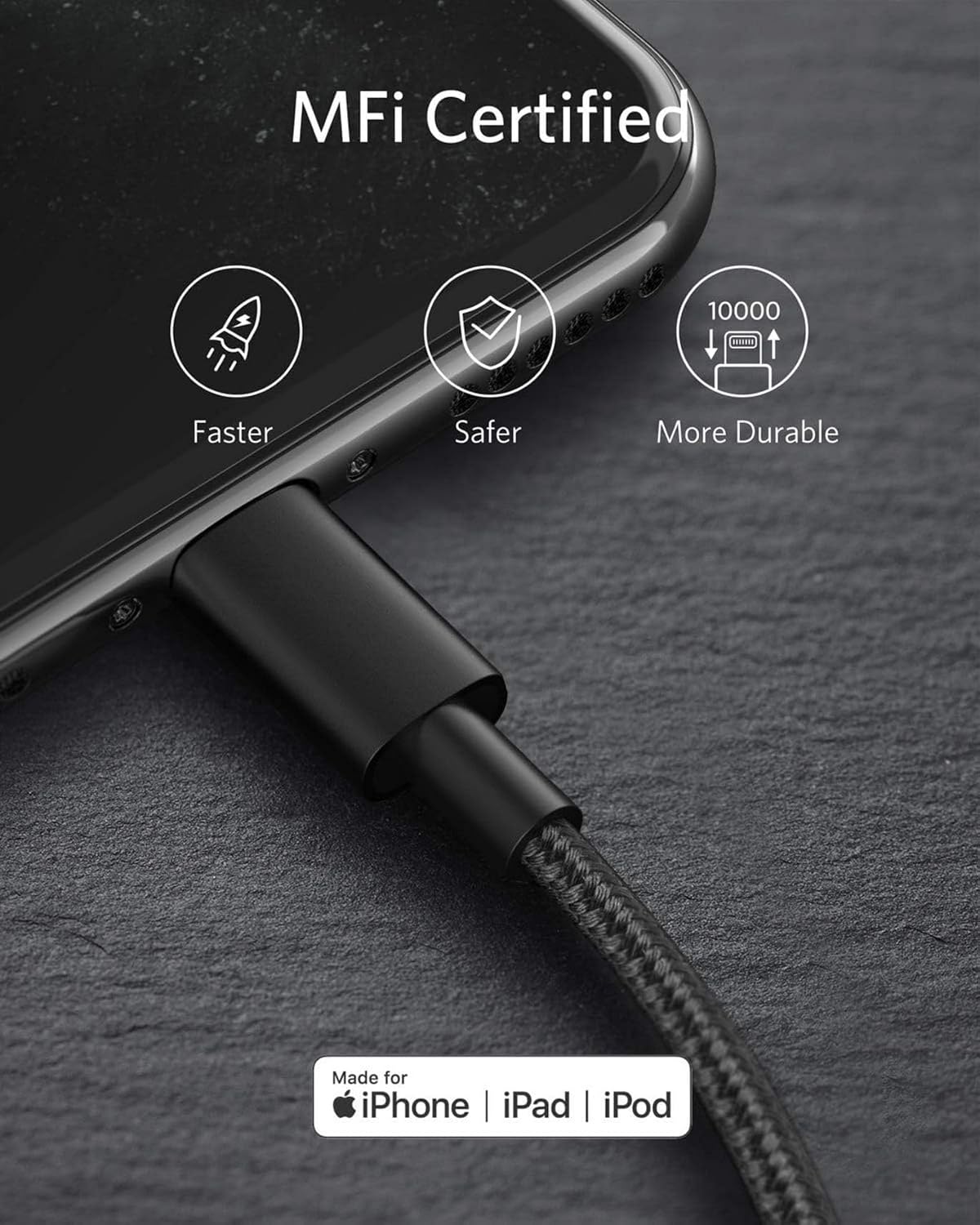 Detalle 2 de Anker 331 Cable USB-C a Lightning 1m