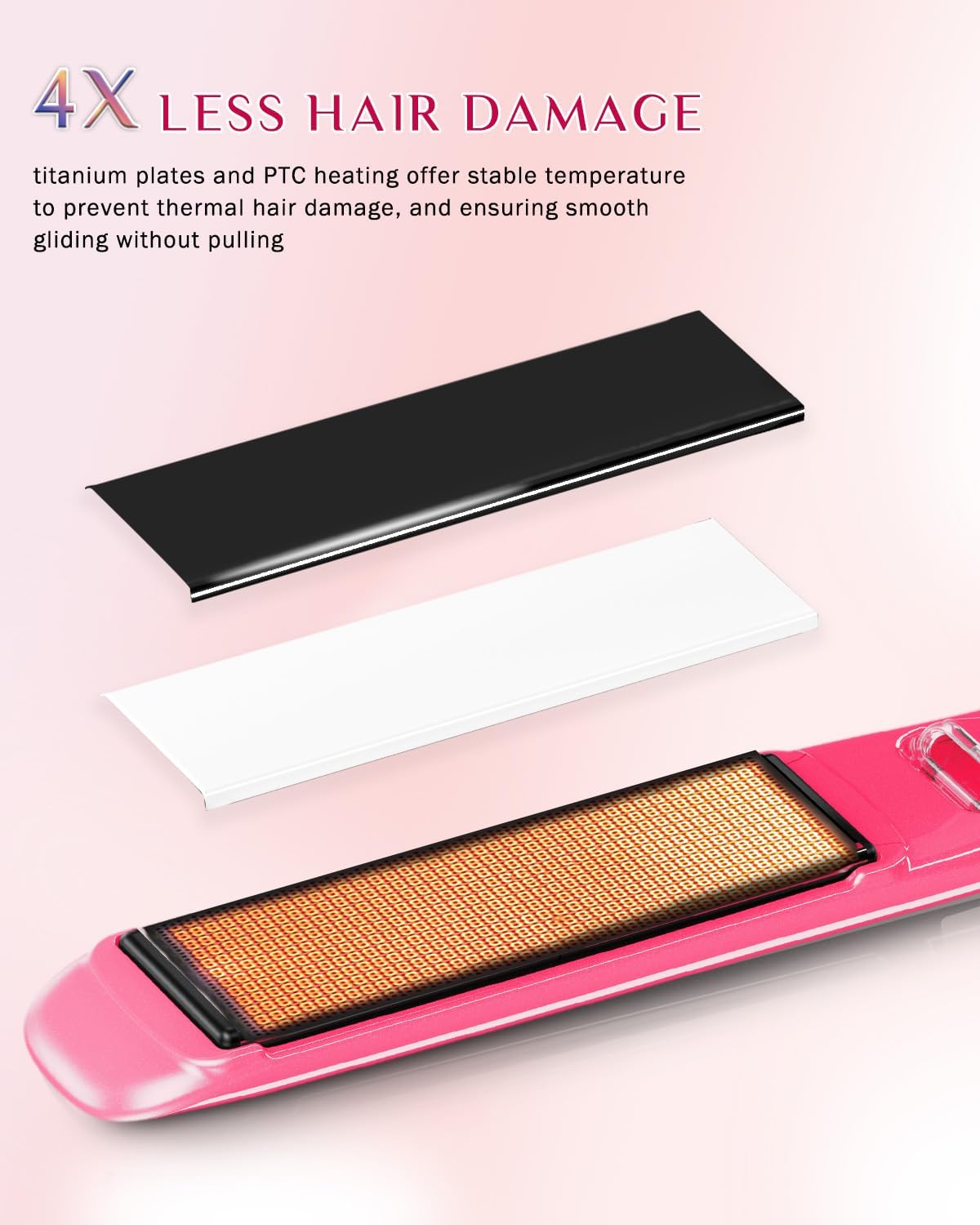 Detalle de DORISILK 1-Inch Ceramic Flat Iron, 2-in-1 Straightener and Curler, 500°F
