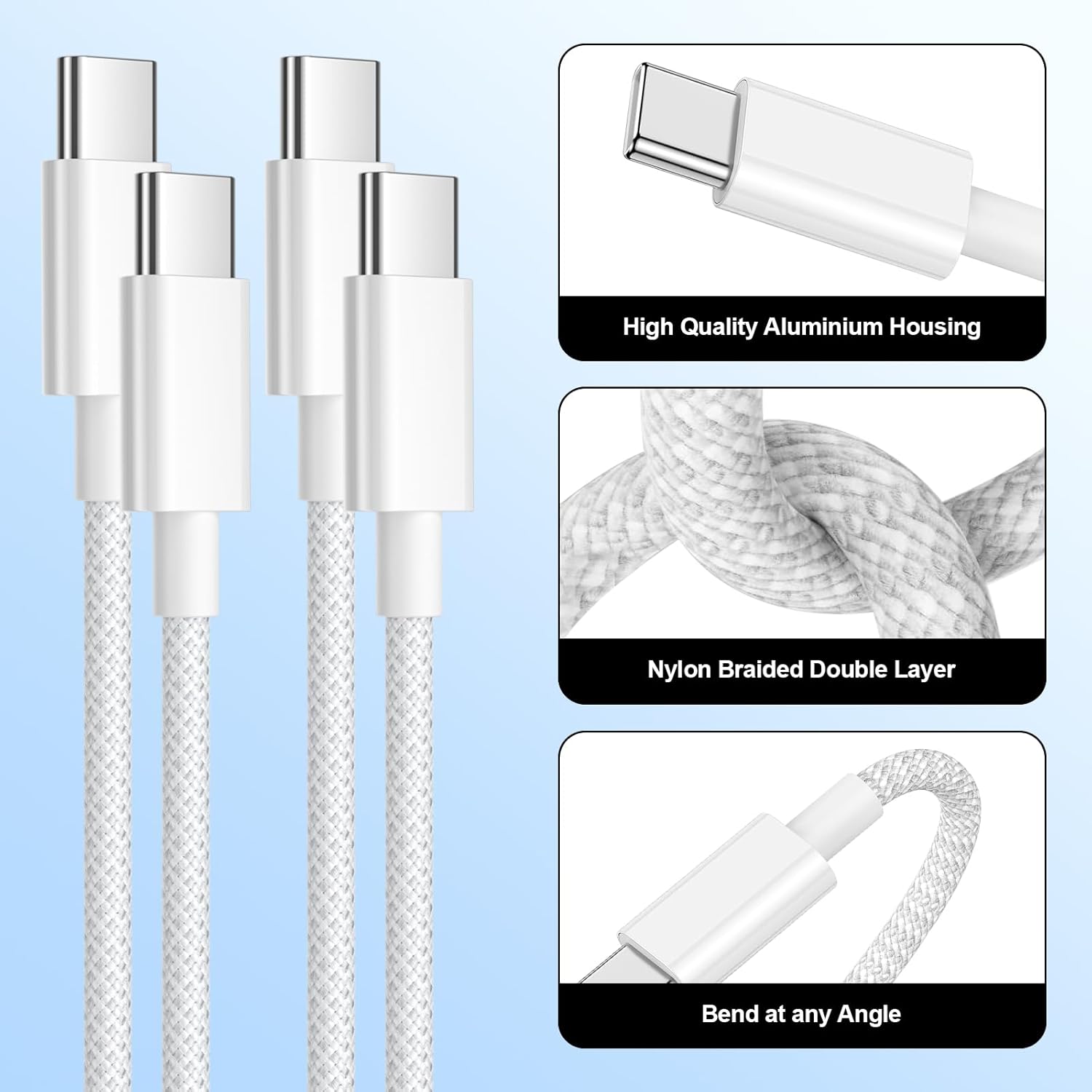 Thumbnail 4 de iPhone 17/16/15 Charger Cable 2M 2Pack — USB-C to USB-C, 60W PD Fast Charging