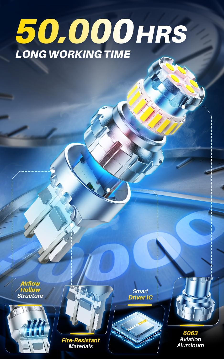 Detalle 2 de AUTOONE LED reverse light bulb 7440