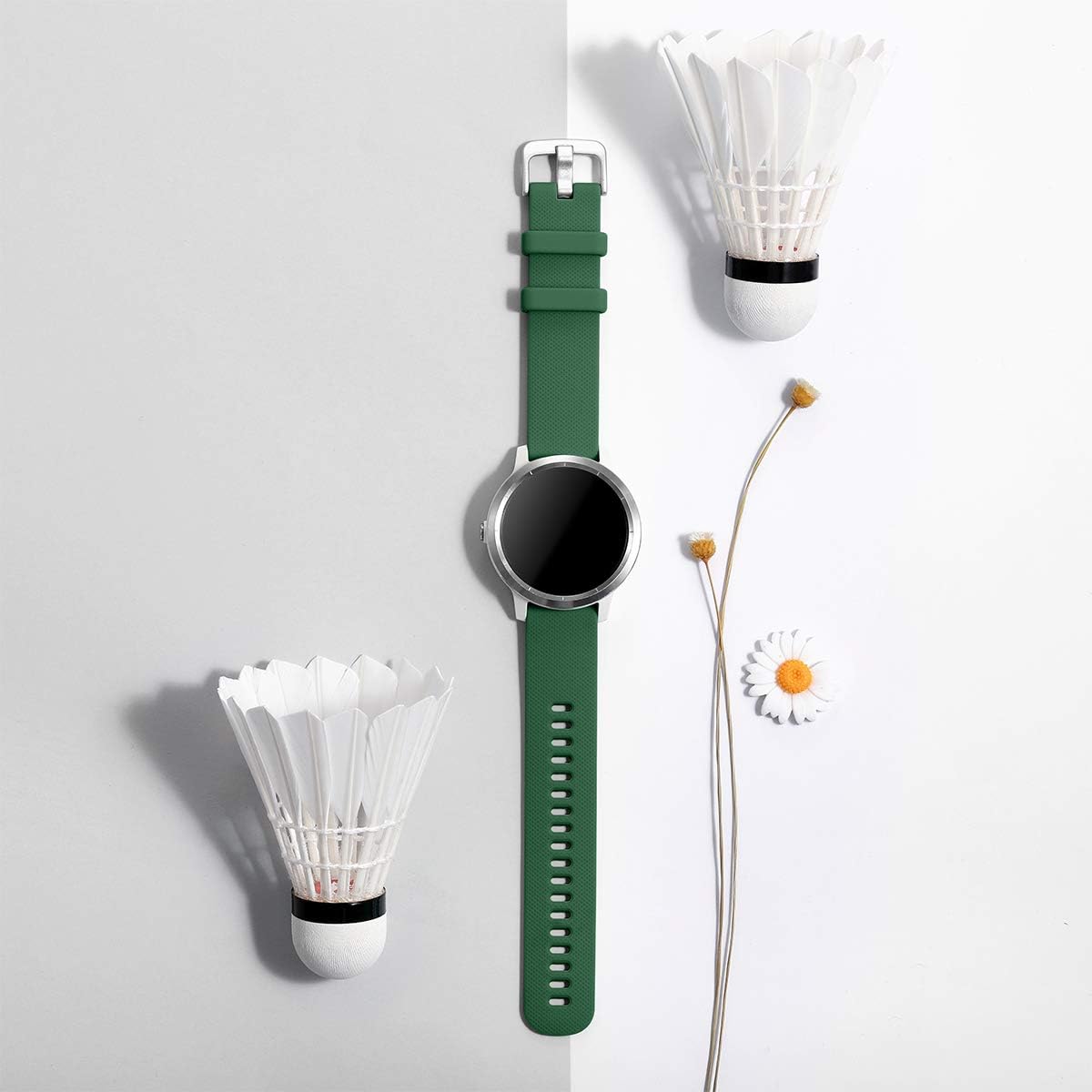 Detalle 2 de Vobafe 20mm Silicone Strap for Garmin Vivoactive 3/3 Music, Venu & more