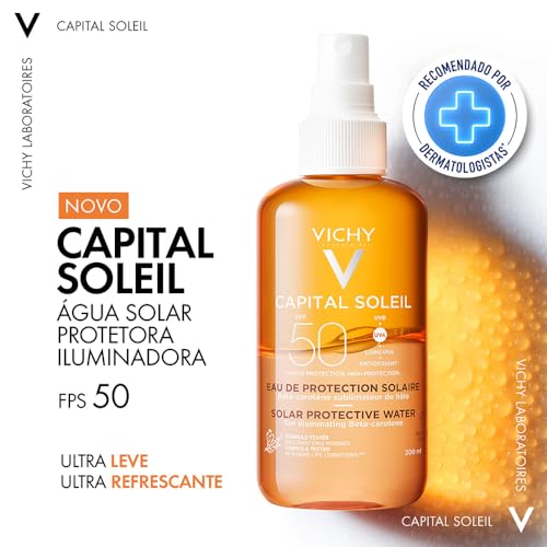 Thumbnail 1 de Vichy Capital Soleil Tan Illuminating Solar Protective Water SPF50 (200ml) for all skin types