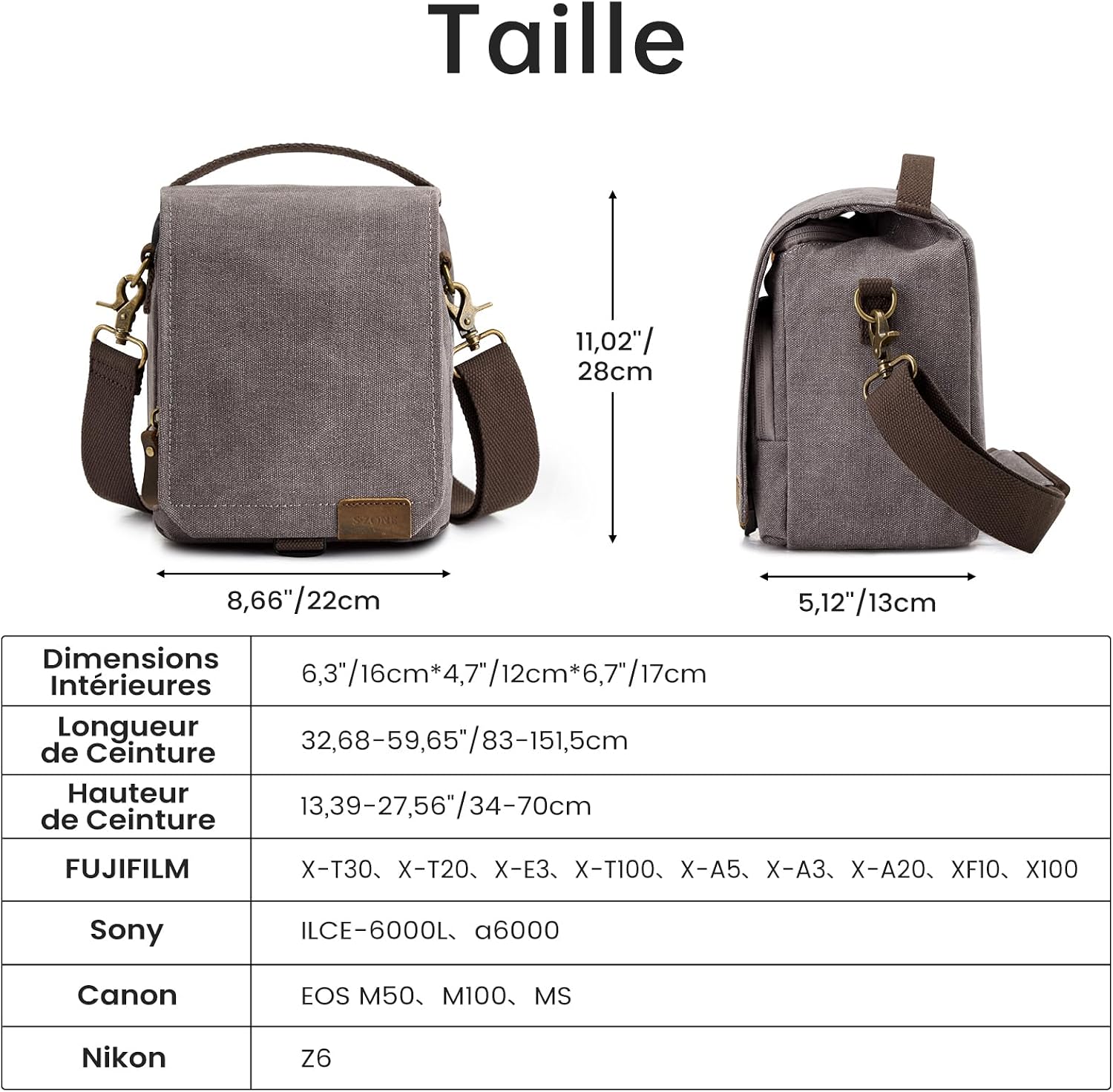 Thumbnail 4 de S-ZONE Sac pour Appareil Photo 22x13x28 cm