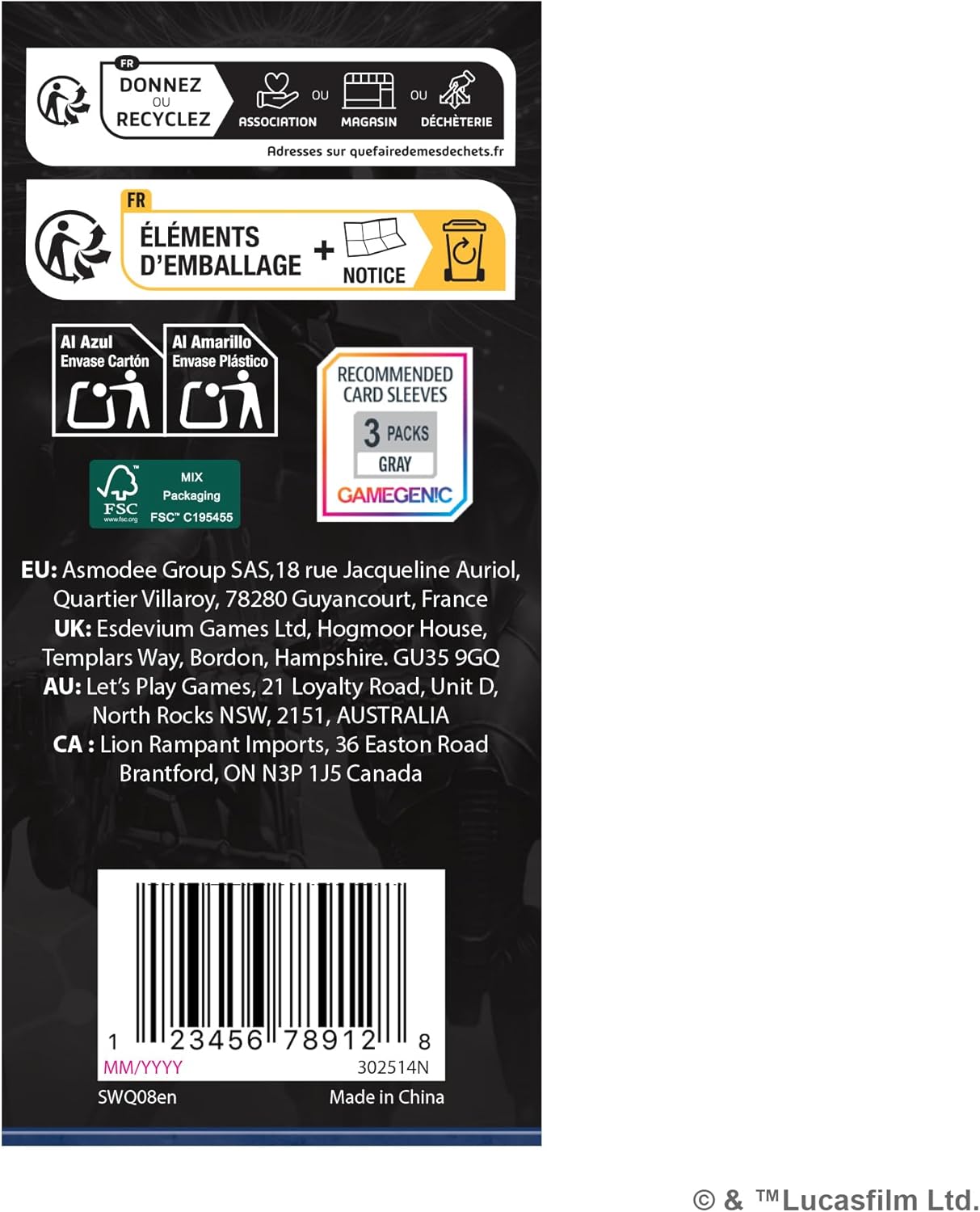 Thumbnail 1 de Asmodee Star Wars: Legion – Separatist Alliance Card Pack