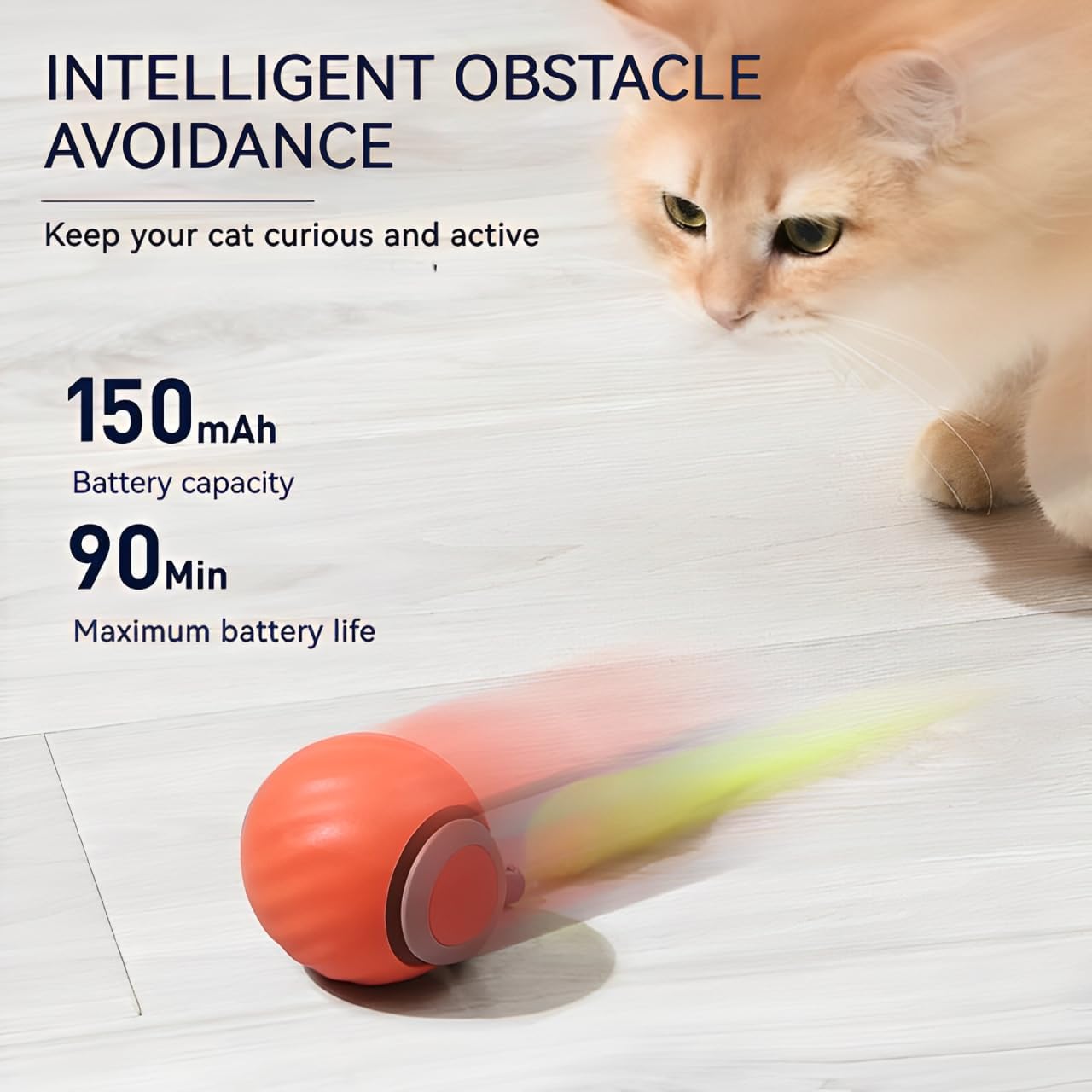 Detalle de XUNNIU Novità Palla Interattiva per Gatti e Cani: Speedy Tail 2.0, Rotazione a 360° e Code Intercambiabili