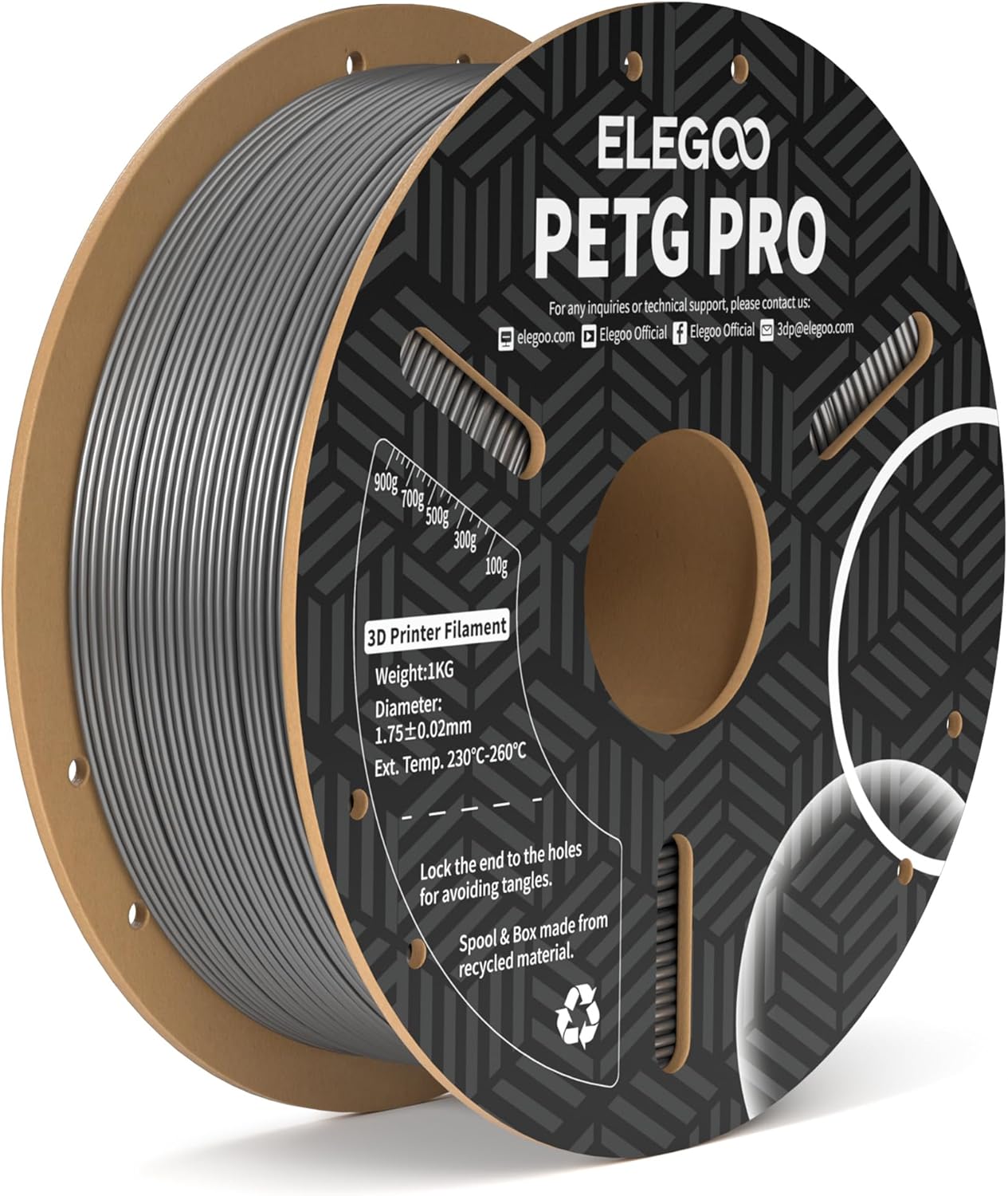 Thumbnail 6 de ELEGOO PETG PRO Filament 1,75 mm Weiß – 1 kg, zuverlässiges Zähigkeitsfilament für stabile Drucke